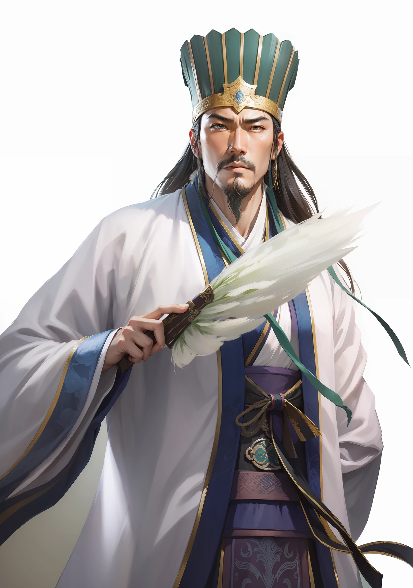 Masterpiece, high resolution, lupine scarf, image of Zhuge Liang in the Three Kingdoms --auto --s2