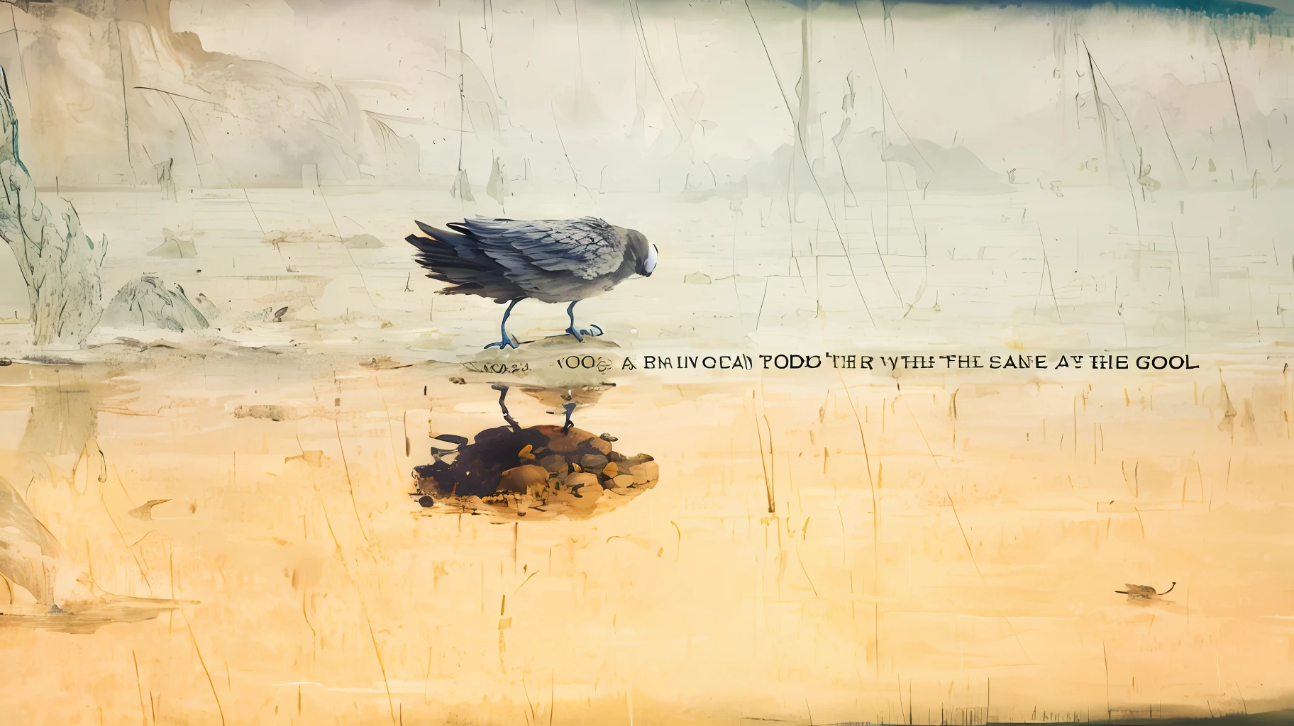 there are two birds standing in the water with a quote on it, good and evil, official artwork, battle between good and evil, album cover, good vs evil, good against evil, evil album cover, evil a i, new album cover, cover art, together, symmetric!!, album artwork, cd cover artwork, good versus evil, 2020