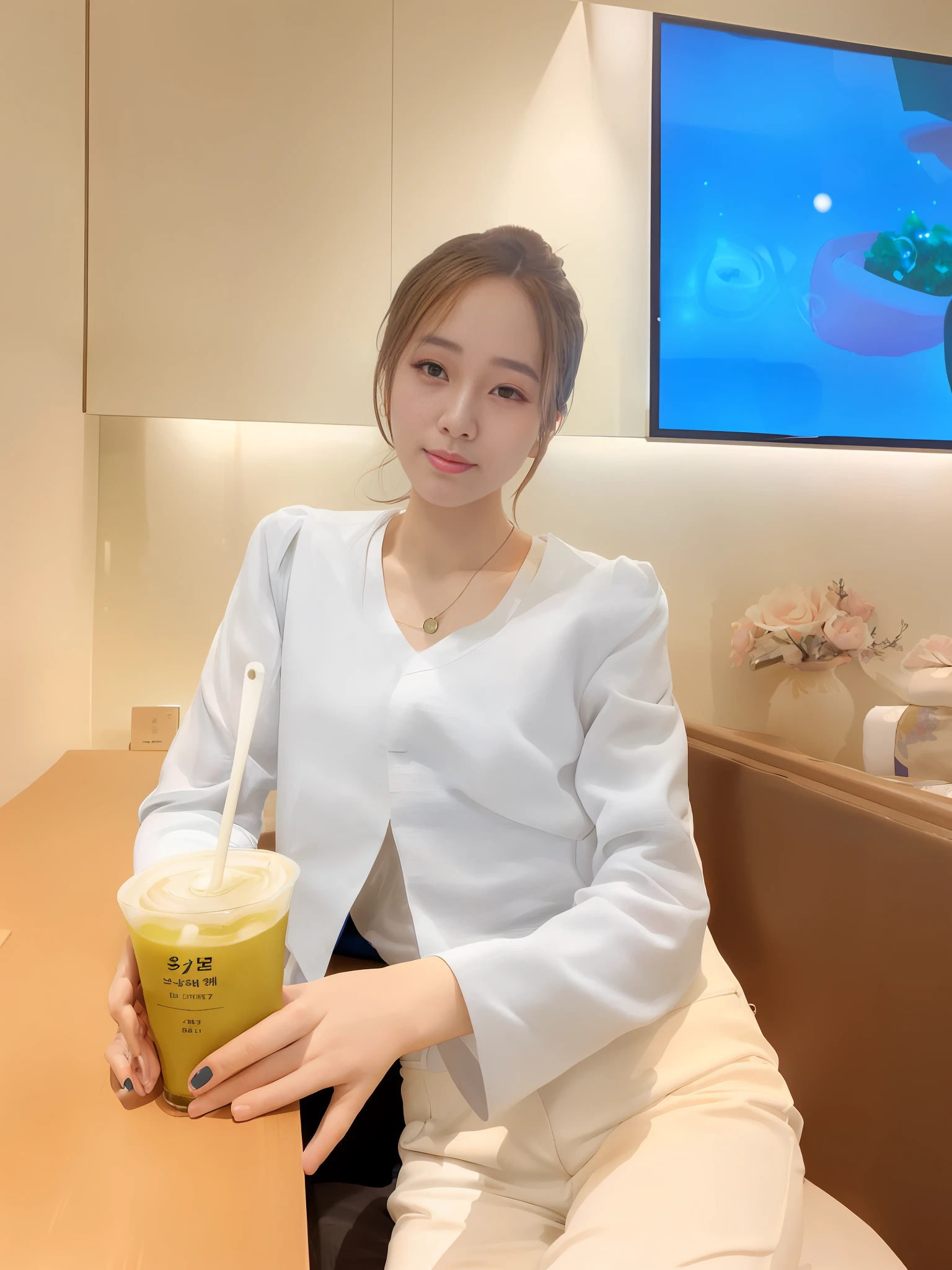 there is a woman sitting on a bed with her legs crossed, smooth white tight clothes suit, dilraba dilmurat, profile image, xintong chen, sakimichan, sitting on the bed, heonhwa choe, wenfei ye, 奈良美智, sitting on a bed, beautiful south korean woman