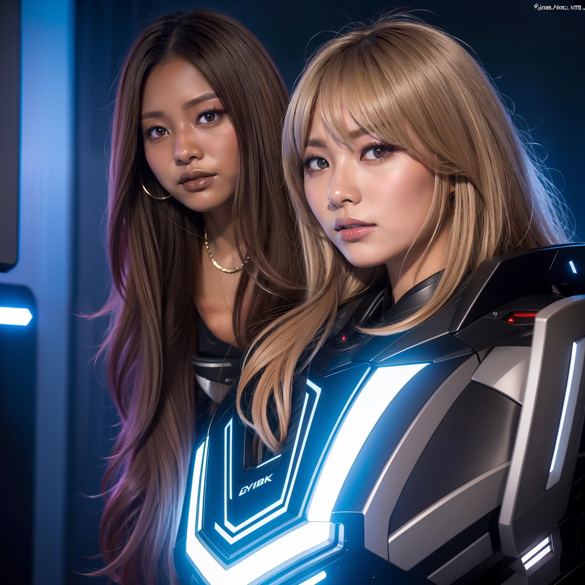 gyaru, dark-skinned, battles robot in universe