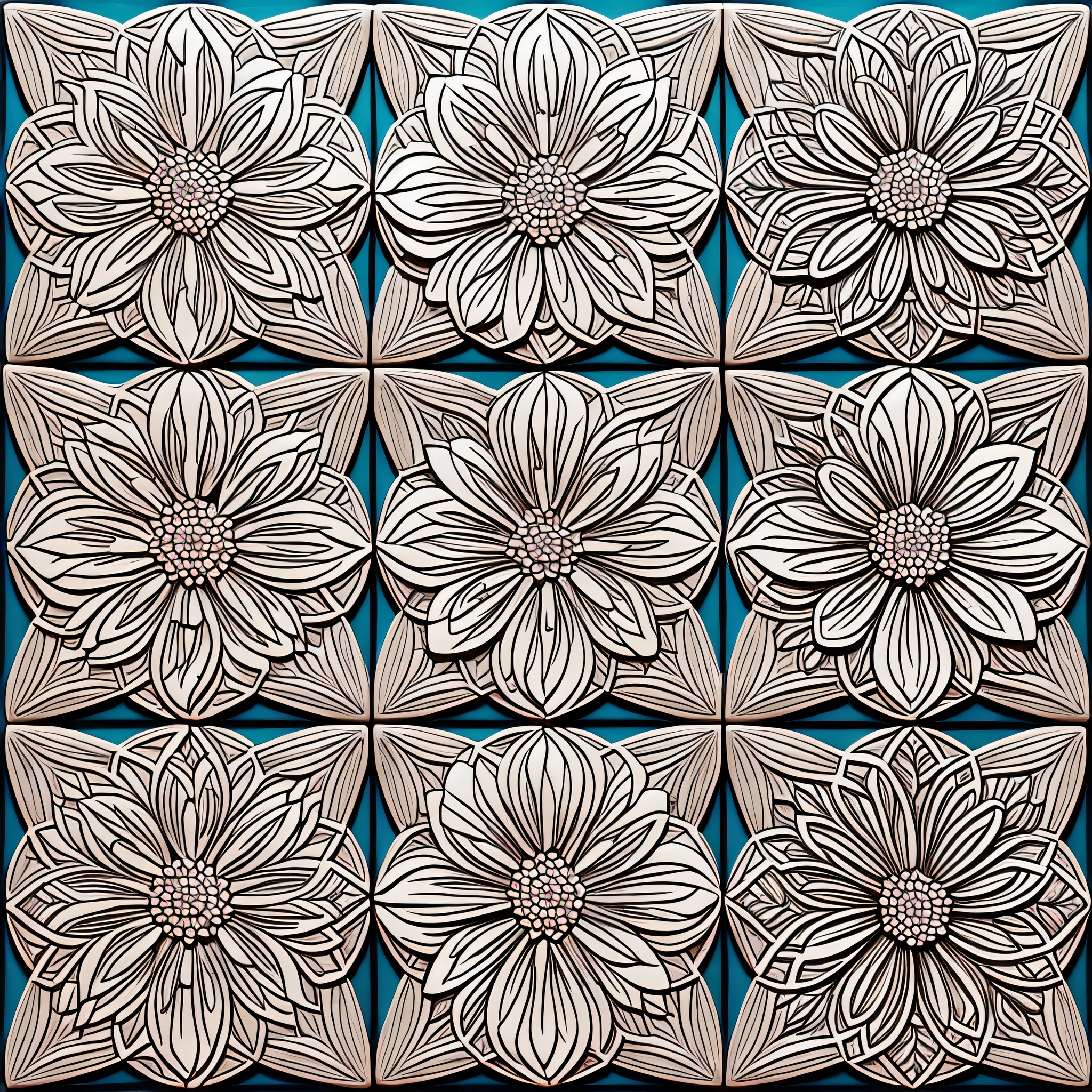 pattern flowers 3d, --tile --auto --s2