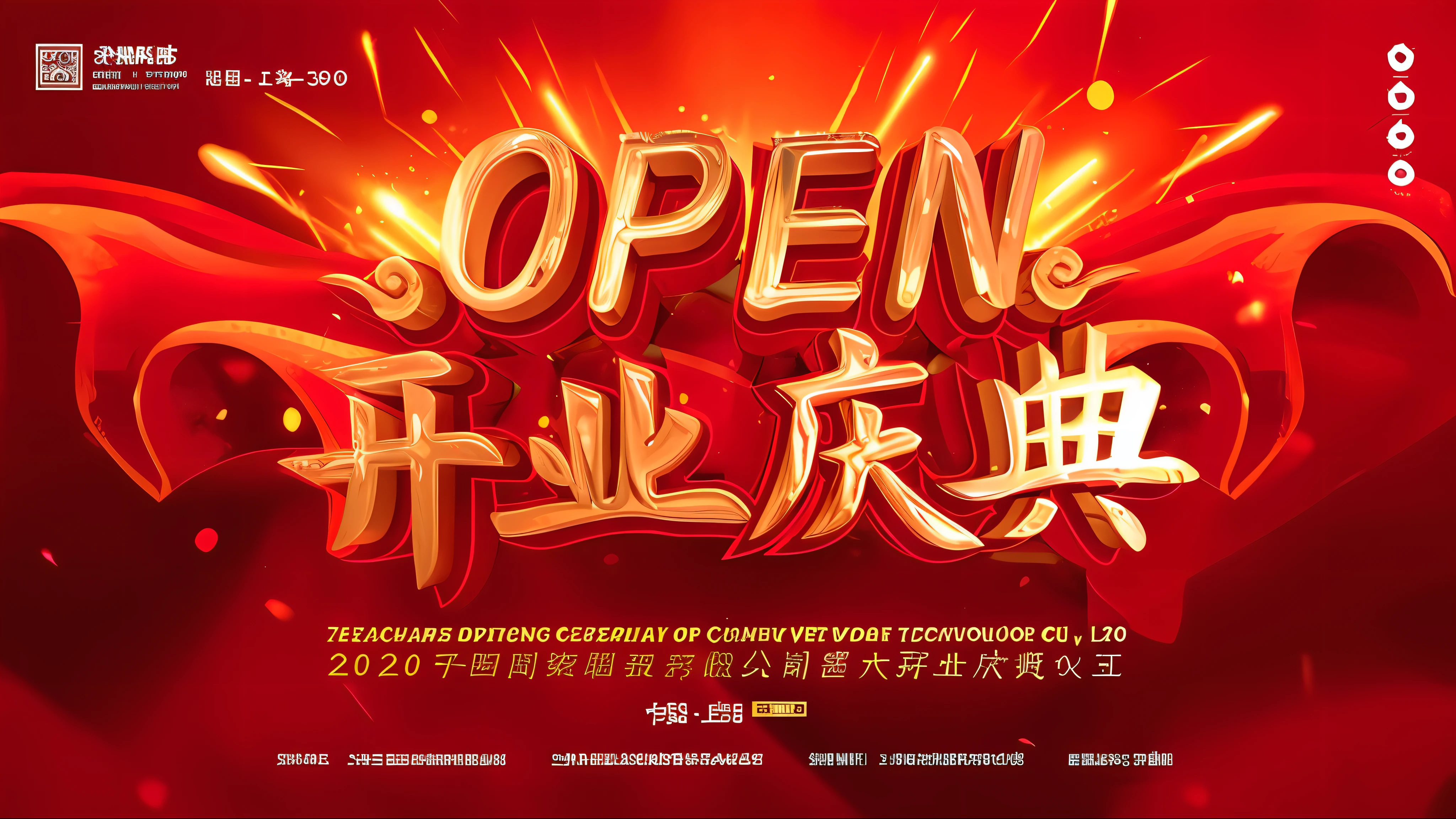 Close up of red poster on red background, open, open, trend in CGSTATION,,6K,6K,9K,9K,image,2 0 2 0 S propaganda art,Silver J-Jiang Geping,Open Door,Qiu Fang