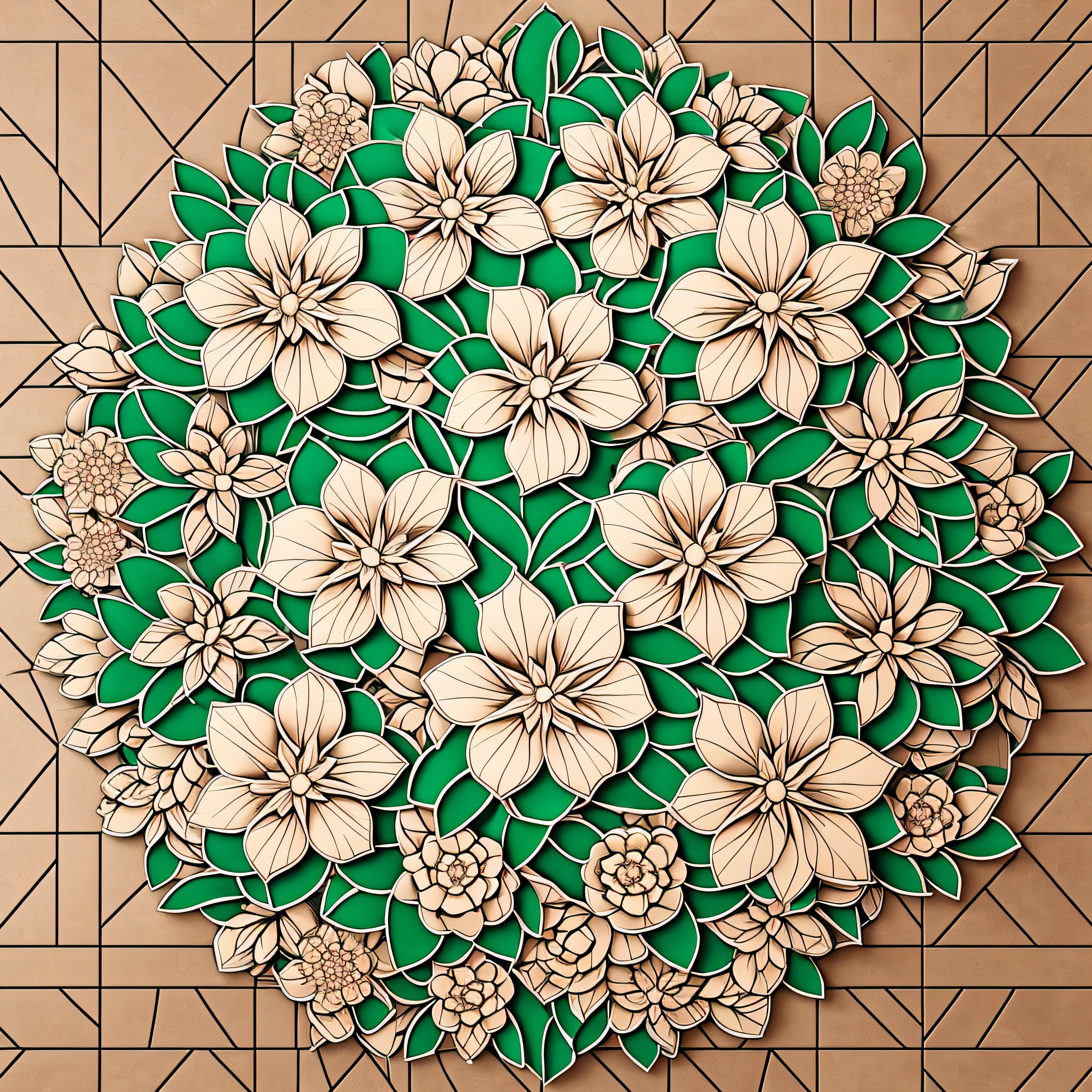 pattern flowers 3d, --tile --auto --s2