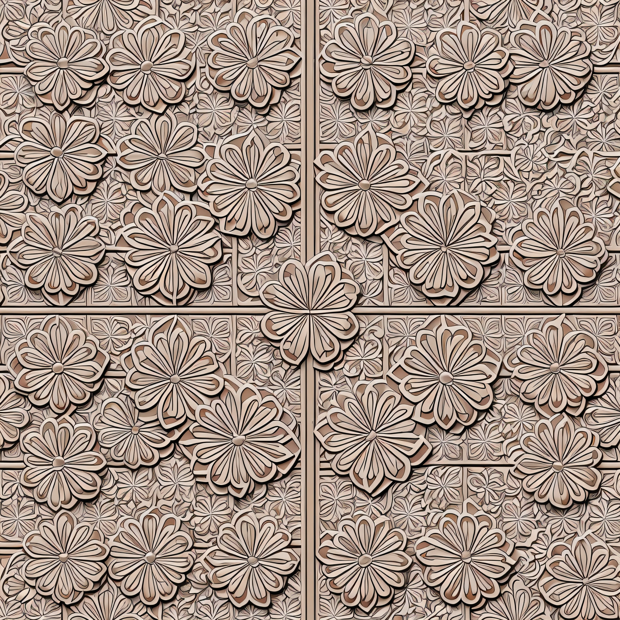 pattern flowers 3d, --tile --auto --s2