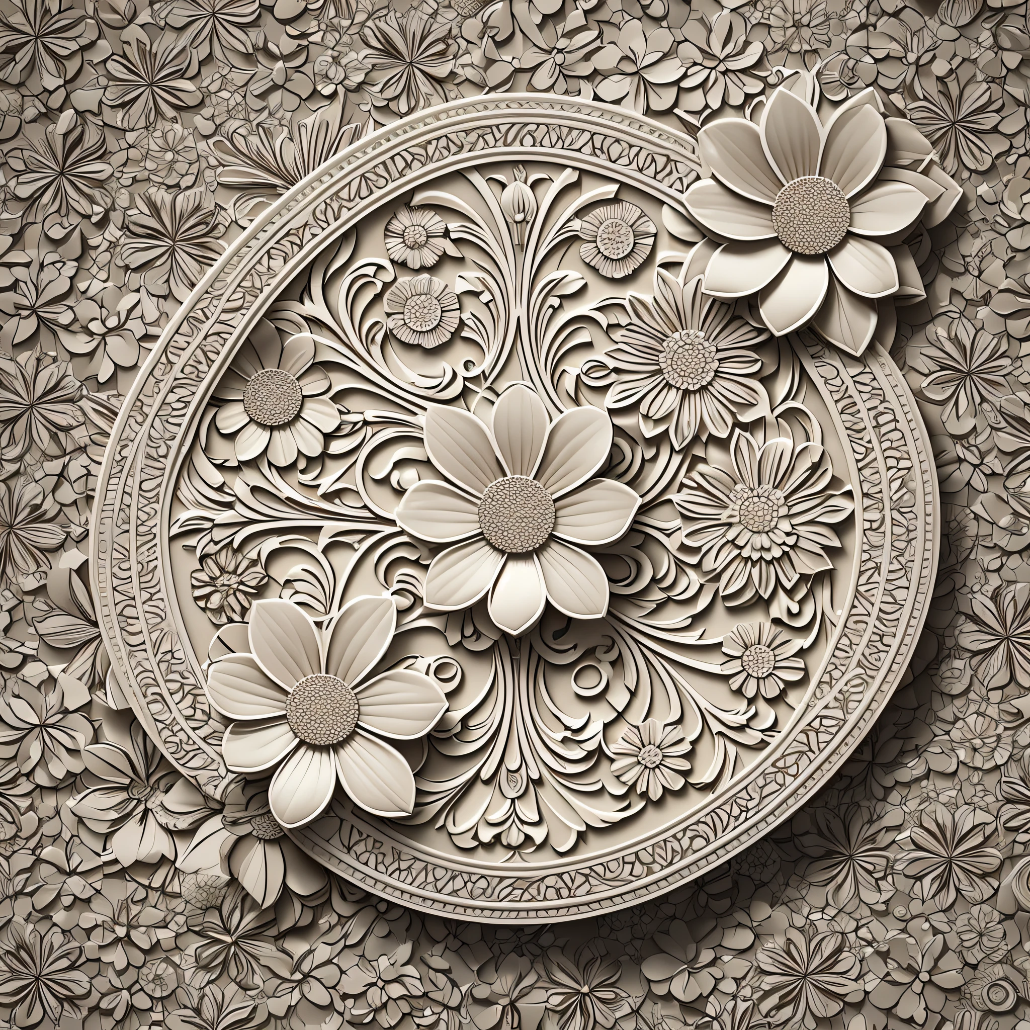 pattern flowers 3d, --tile --auto --s2