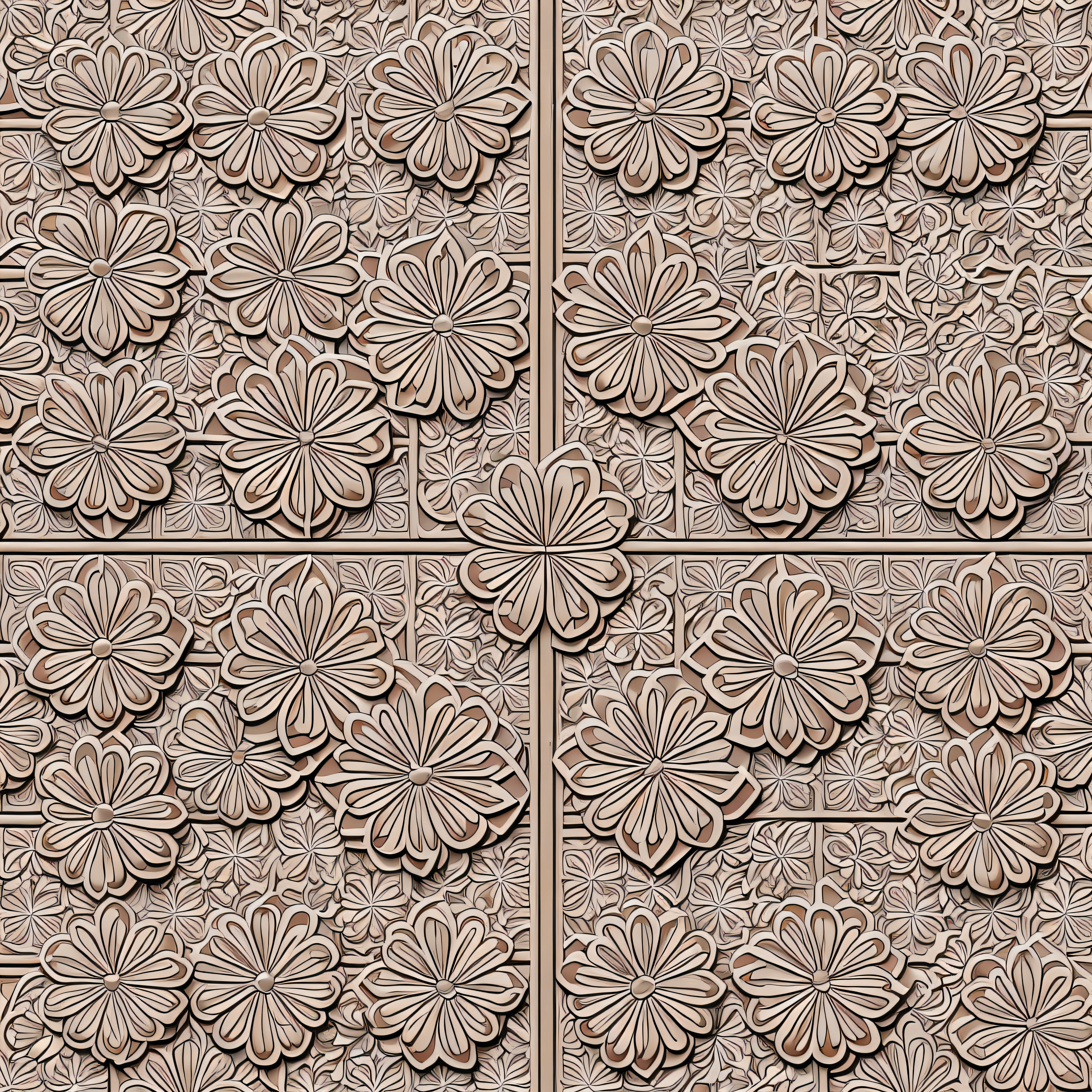 pattern flowers 3d, --tile --auto --s2