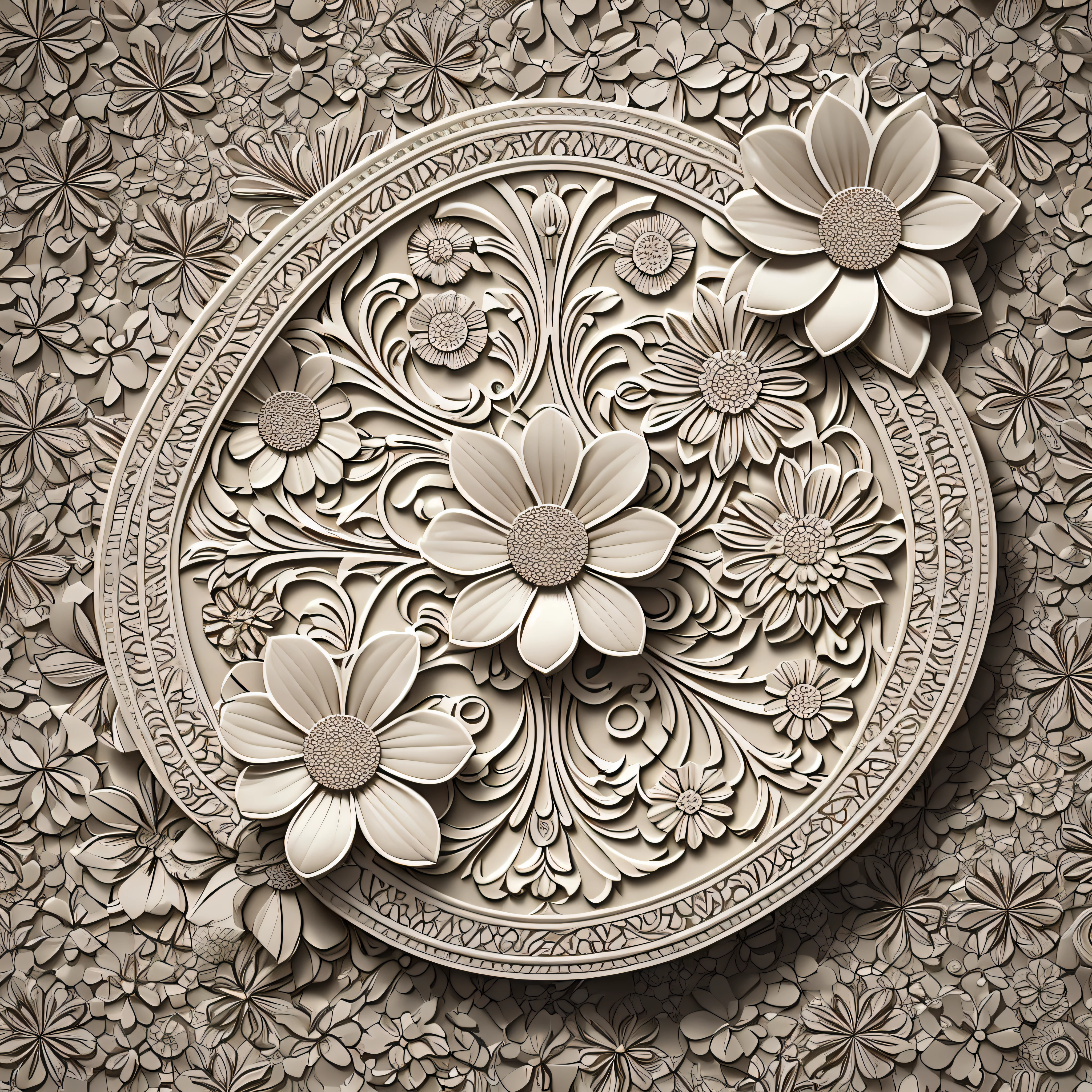 pattern flowers 3d, --tile --auto --s2