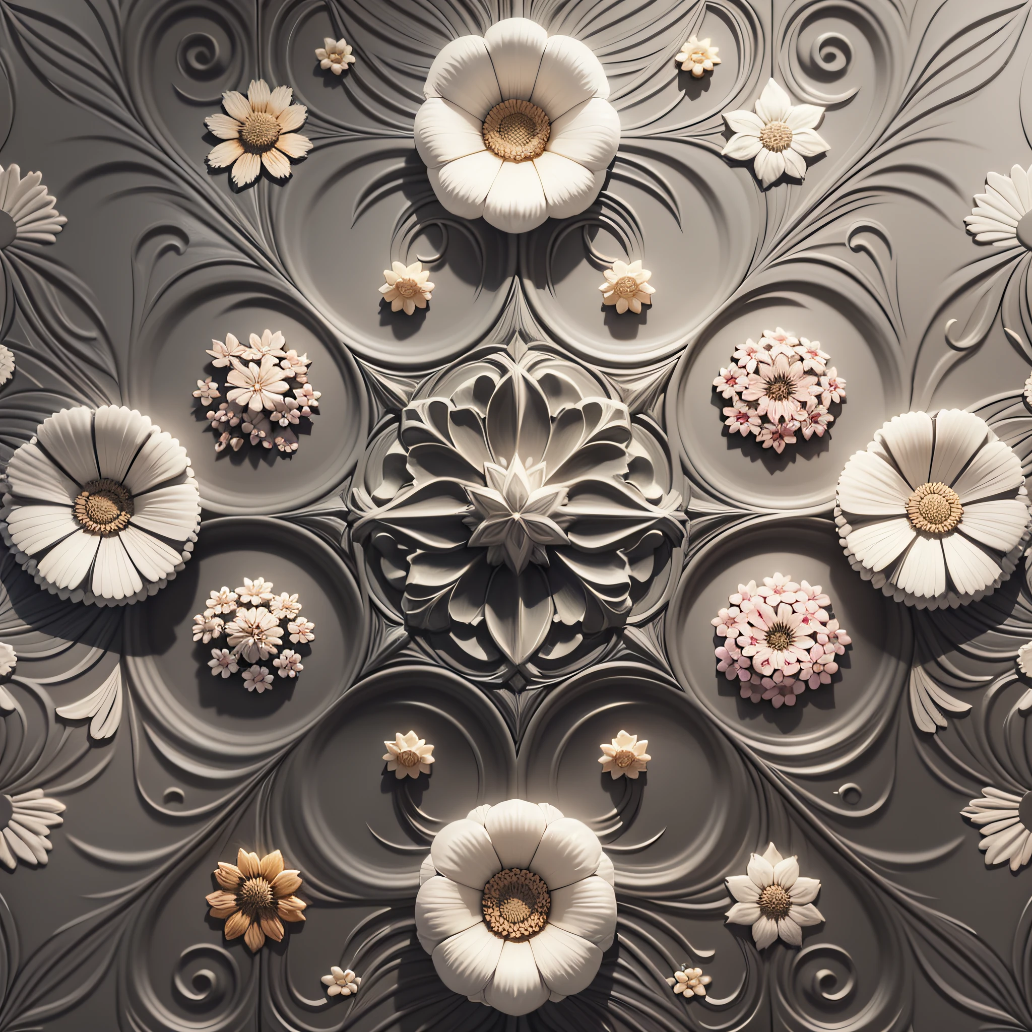 pattern flowers 3d, --tile --auto --s2