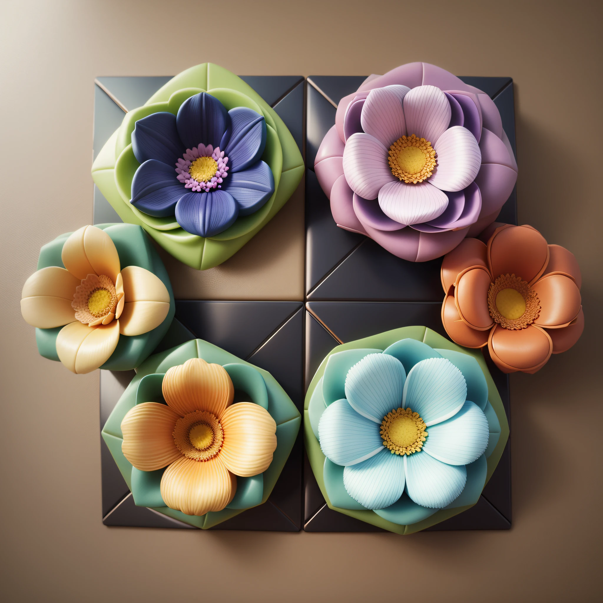 pattern flowers 3d, --tile --auto --s2