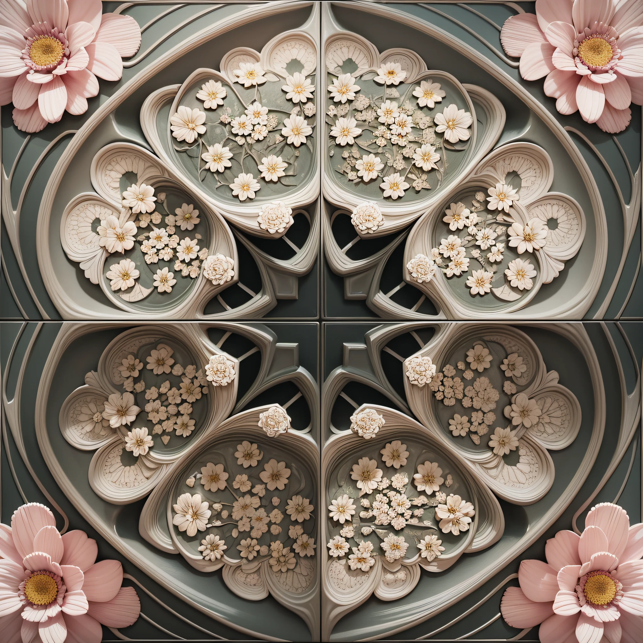 pattern flowers 3d, --tile --auto --s2