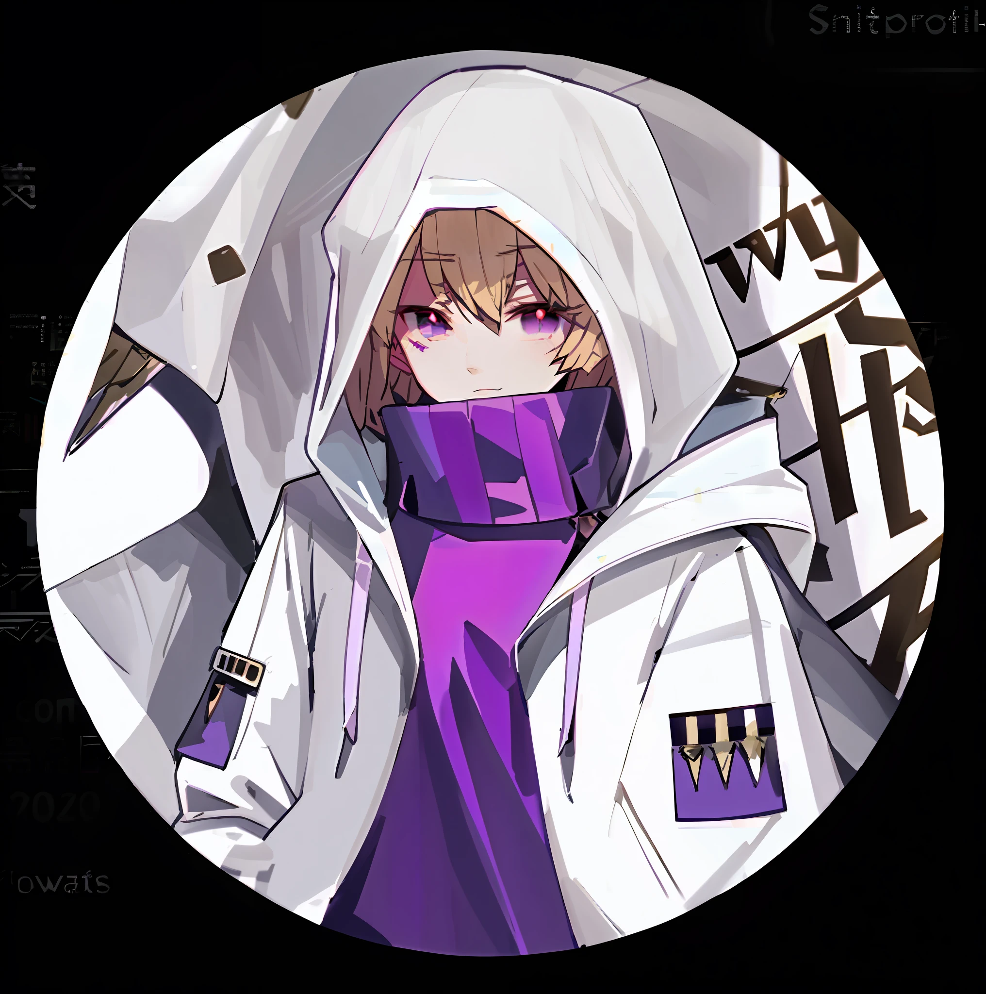 a close up of a person in a purple dress and a white jacket, profile picture 1024px, from girls frontline, discord profile picture, ( ( ( yoshinari yoh ) ) ), girls frontline style, from arknights, girls frontline universe, anime moe artstyle, high quality anime artstyle, iwakura lain, hajime yatate