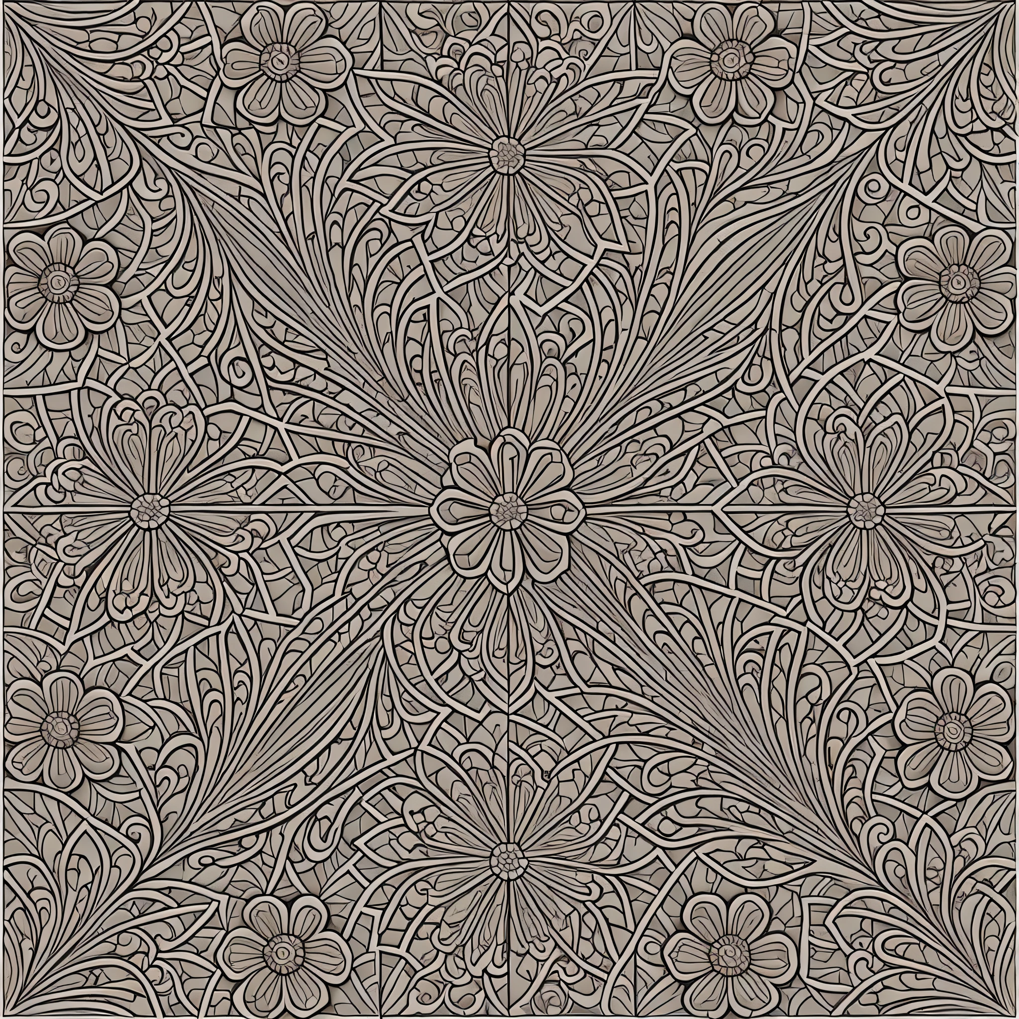 pattern flowers 3d, --tile --auto --s2