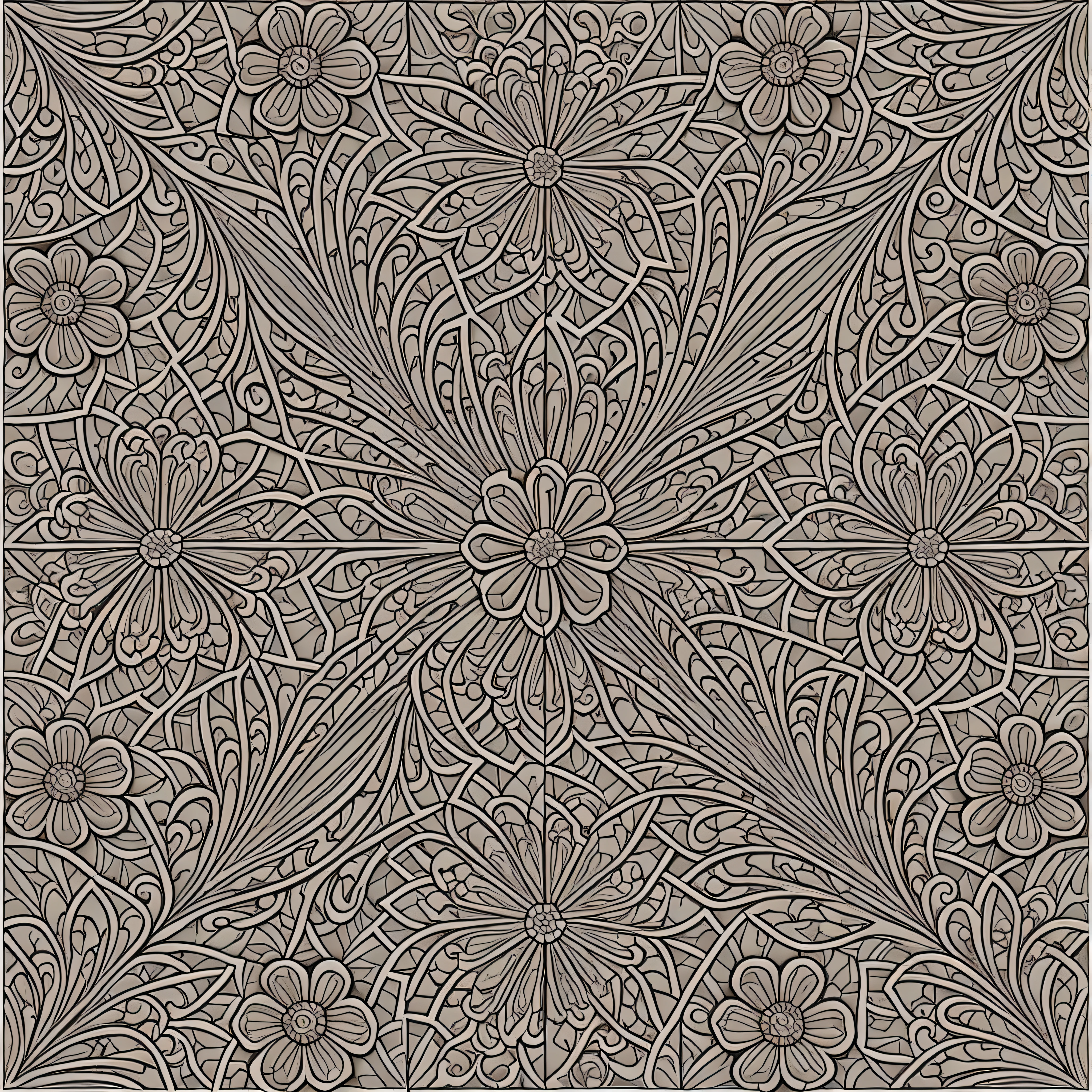 pattern flowers 3d, --tile --auto --s2