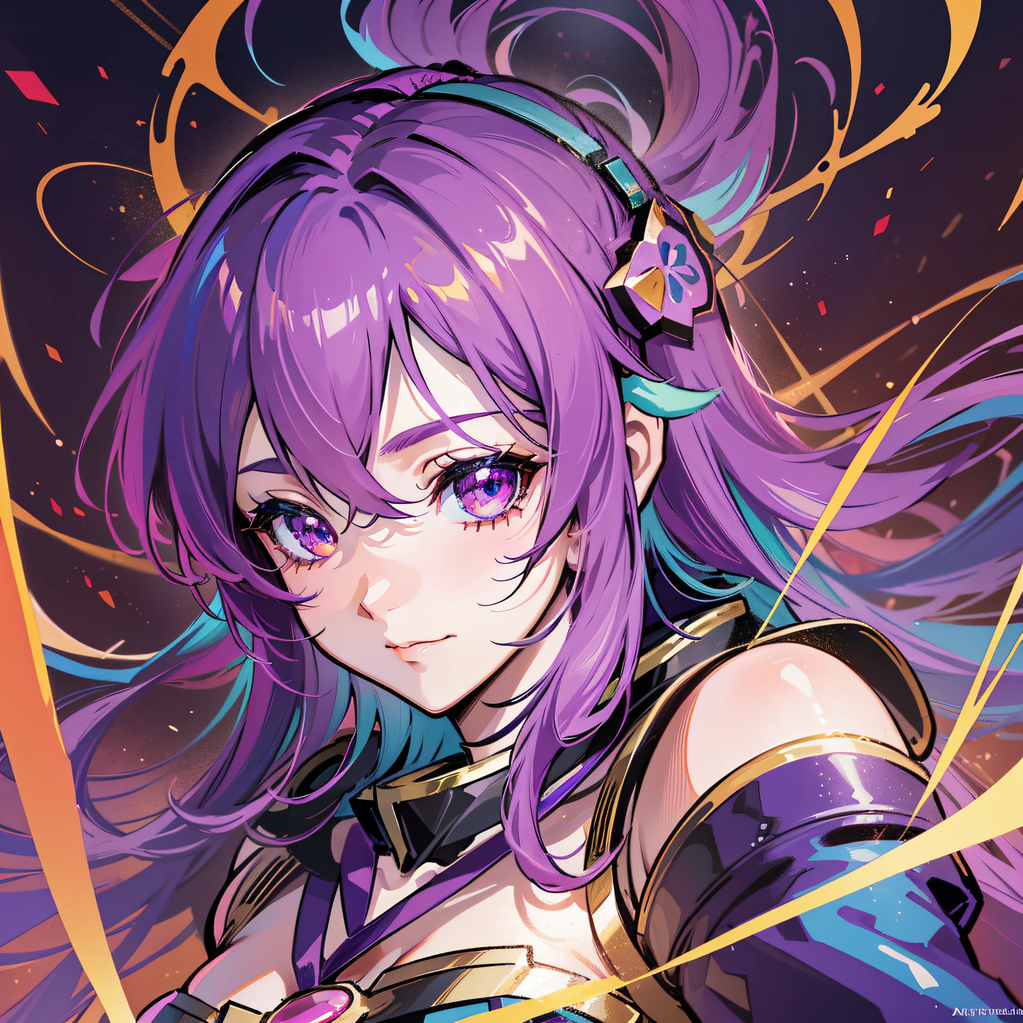 ((Best Quality, 8K)) Anime Character Close-Up, No Game No Life, Symphogear, Portrait Anime styles such as Zodiac Girl Knight, Zodiac Girl Knight, Female Action Anime Girl, Fate/stay night, Ayakahara God Impact, Official Art, Alchemist Girl, Fusley, Misato Katsuragi and Konosuba's Aqua Smile