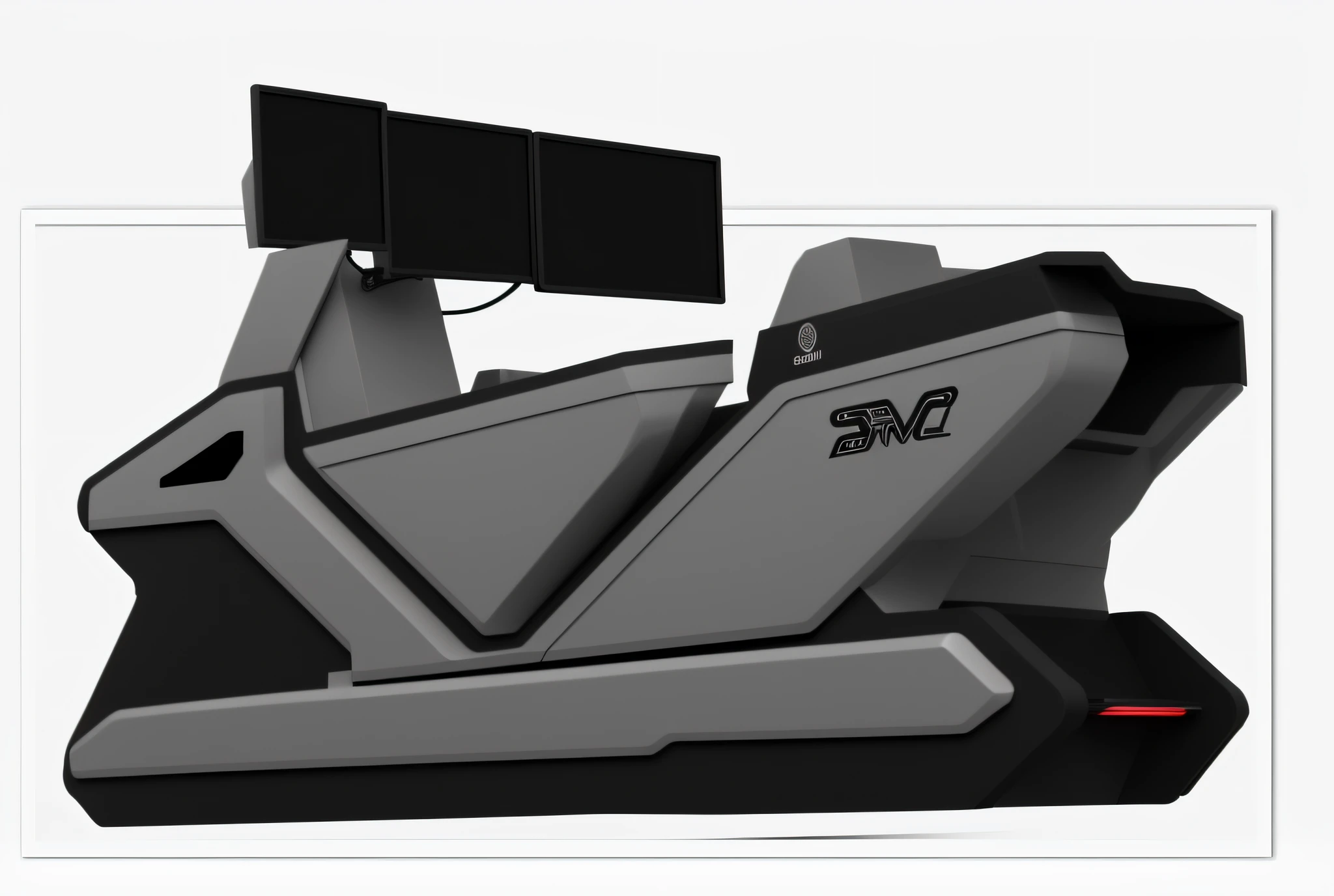 There is a drawing of a large machine with three TVs on top, concept ship, concept map, official concept map, concept map, concept illustration, concept art, concept art, cleaning concept art, concept art - H 640, vehicle concept photo !!, concept art! , concept art, concept art h 8 0 0, concept image, construction vehicle, 3d rendering, color, multicolor, rich detail, industrial design concept art, buggy concept art, black and white color matching, plastic material, metal material, cool lighting, industrial style, OC --auto --s2