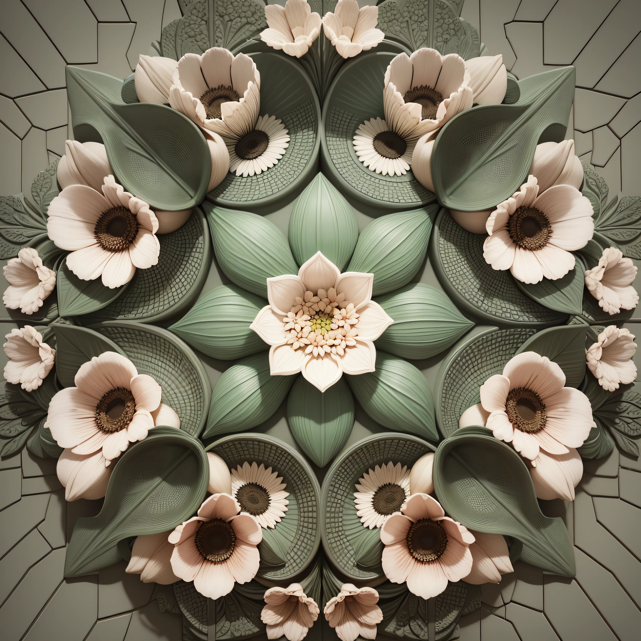 pattern flowers 3d, --tile --auto --s2