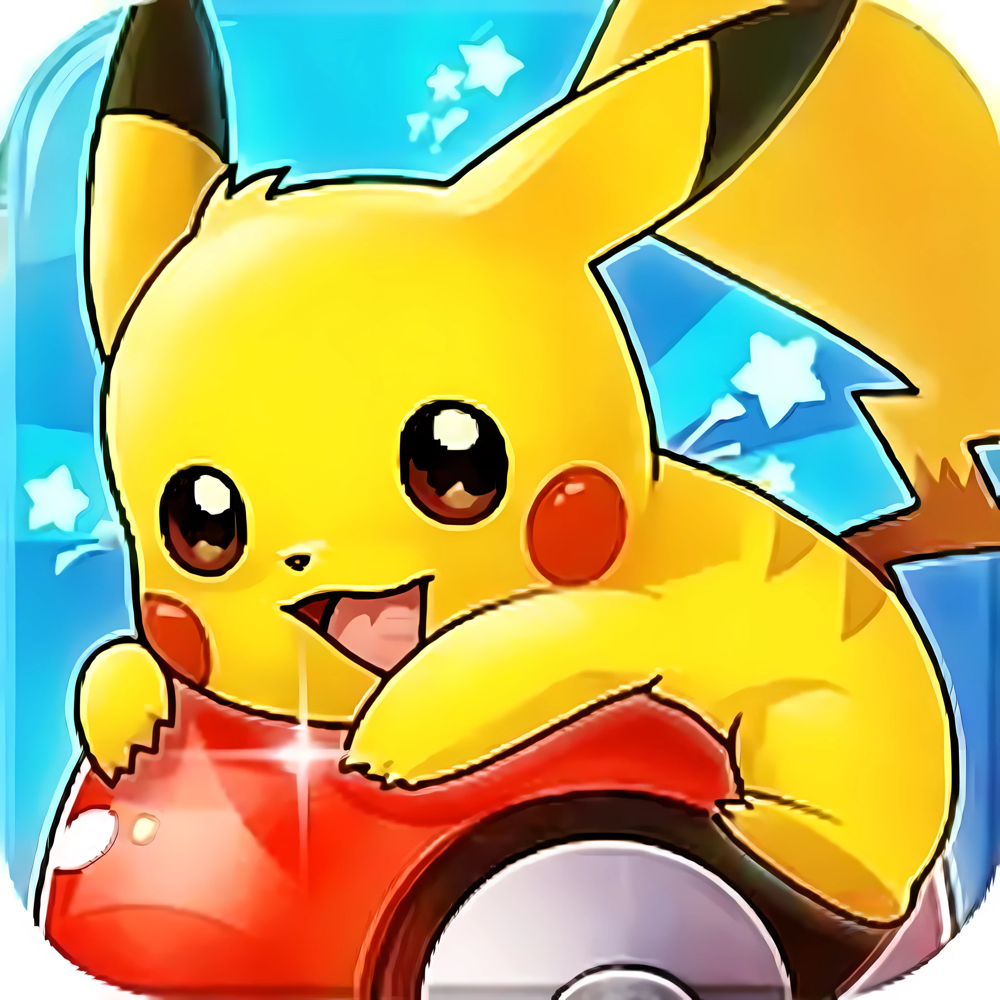 Pokemon Pikachu on Poké Ball closeup, PokeStudios, Pikachu, Pokemon, Pokémon, Mika Pikazo, similar to Pokemon, illustration Pokemon, Pokemon companions, Pikachu tarot cards, Pikachu in space, Pokemon style, Pokémon logo, Pokemon card game, Pokemon anime style, mobile game, new Pokemon, cute Pokemon style