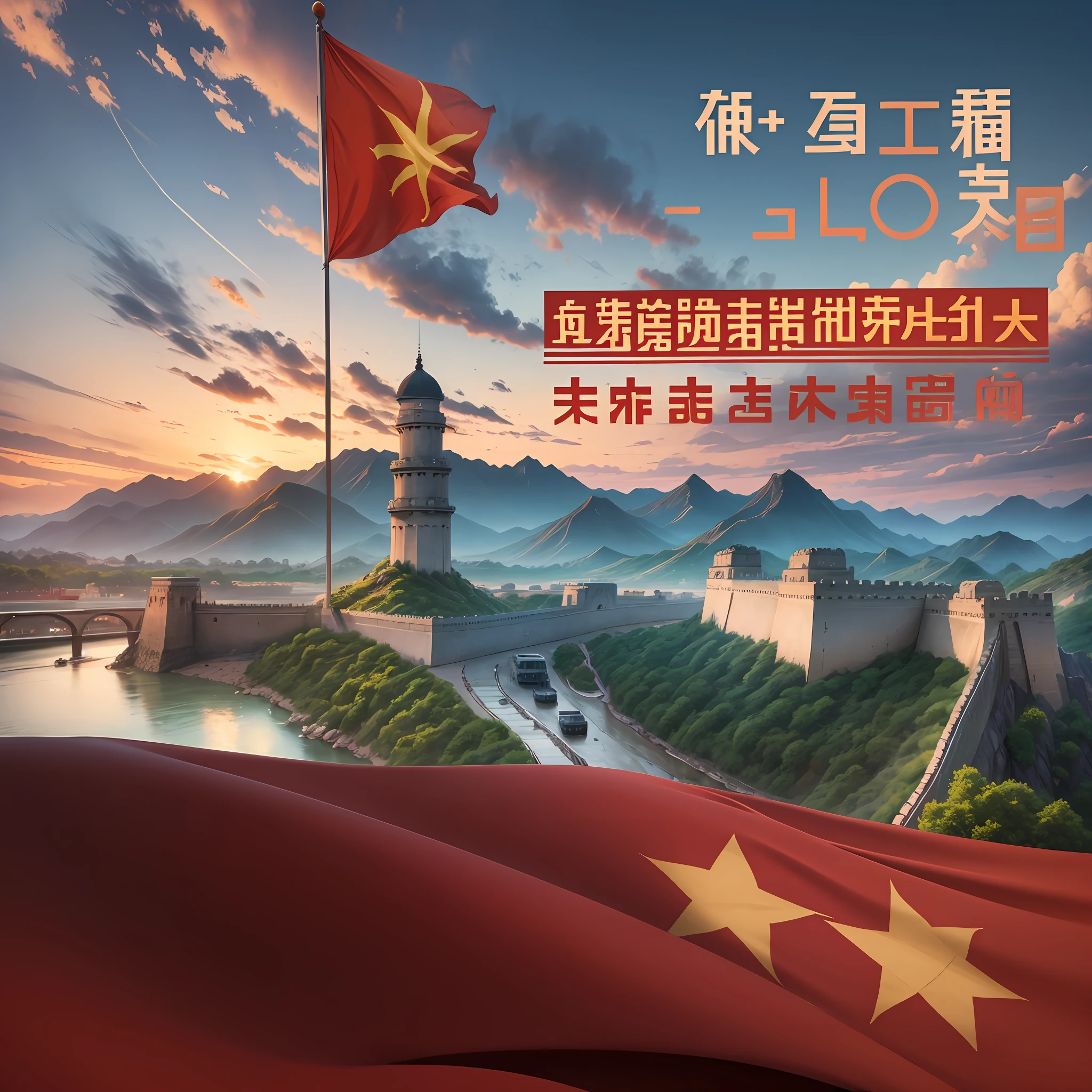 The motherland is great rivers and mountains, the Great Wall, the five-star red flag, Tiananmen Square --auto --s2