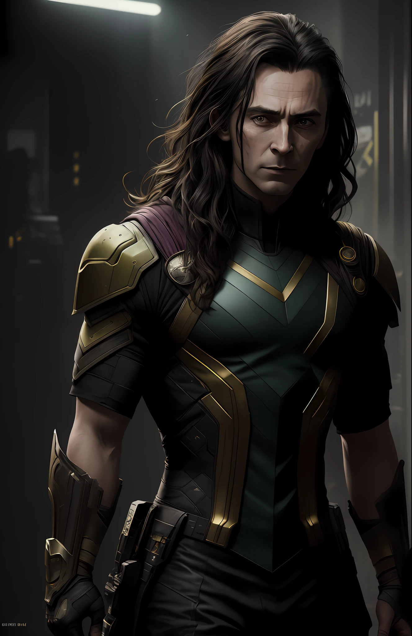 (Dark Shot: 1.1), Epic Realistic, Loki from Marvel, Gradient Yellow, Black, Brown & Magenta, Grunge Aesthetic!!! graffiti tag wall background, art by Greg Rutkowski and artgerm, soft cinematic light, Adobe Lightroom, darkroom, HDR, intricate, highly detailed, (depth of field: 1.4), faded, (neutral colors: 1.2), (hdr: 1.4), (muted colors: 1.2), hyper-detail (artstation: 1.4), cinematic, warm light, dramatic light (complex details: 1.1)