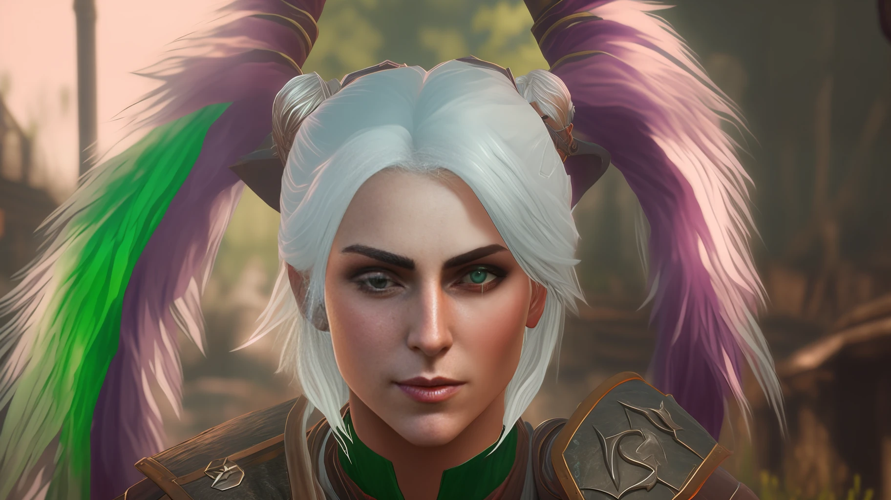 One of the important characters in The Witcher 3, Ciri, has silver hair and green eyes --auto --s2