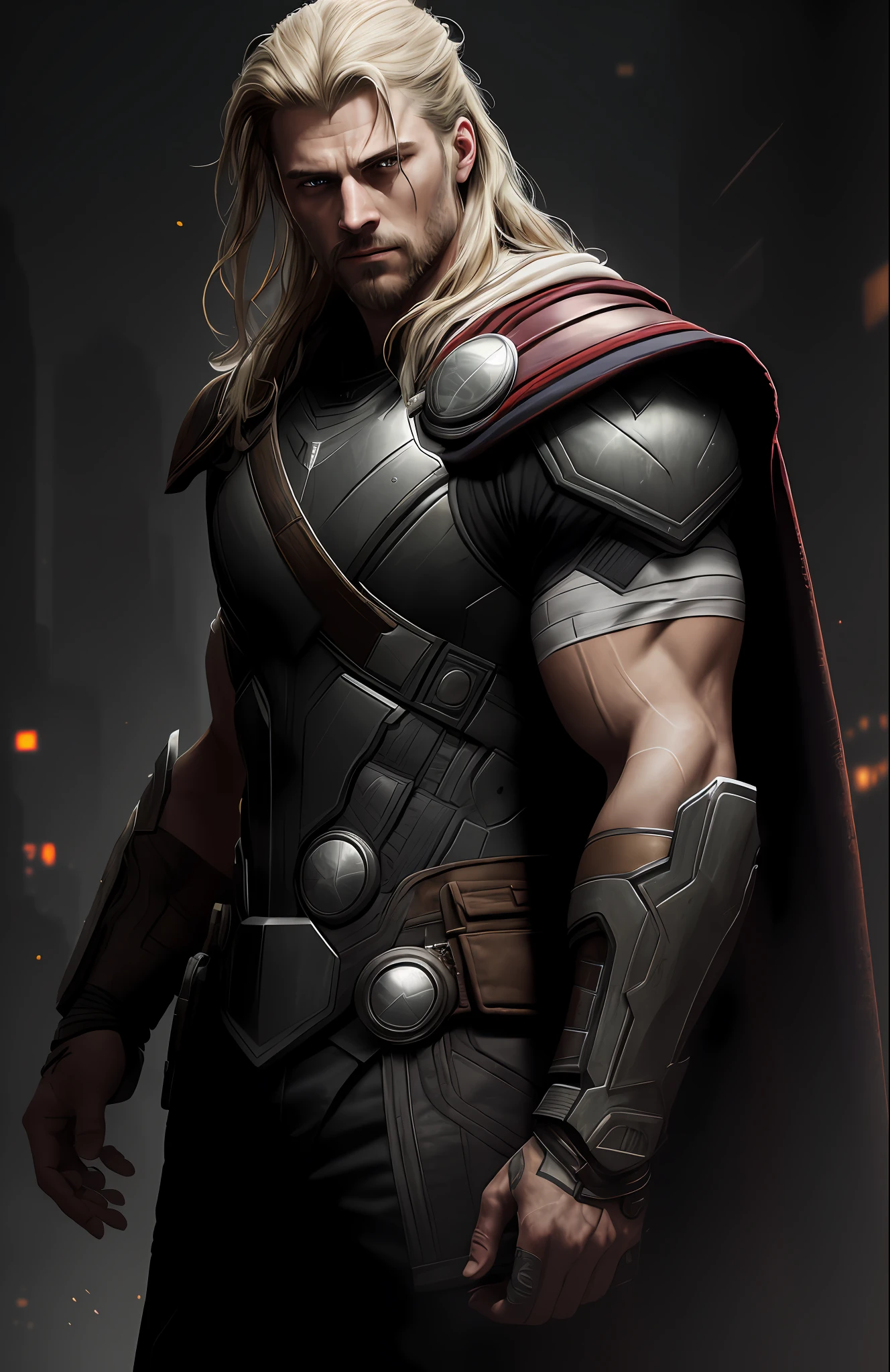 (dark shot: 1.1), epic realistic, Thor from Marvel, yellow gradient, black, brown and purple color scheme, grunge aesthetic!!! graffiti tag wall background, art by Greg Rutkowski and artgerm, soft cinematic light, Adobe Lightroom, darkroom, HDR, intricate, highly detailed, (depth of field: 1.4), faded, (neutral colors: 1.2), (hdr: 1.4), (muted colors: 1.2), hyper-detail (artstation: 1.4), cinematic, warm light, dramatic light (complex details: 1.1)