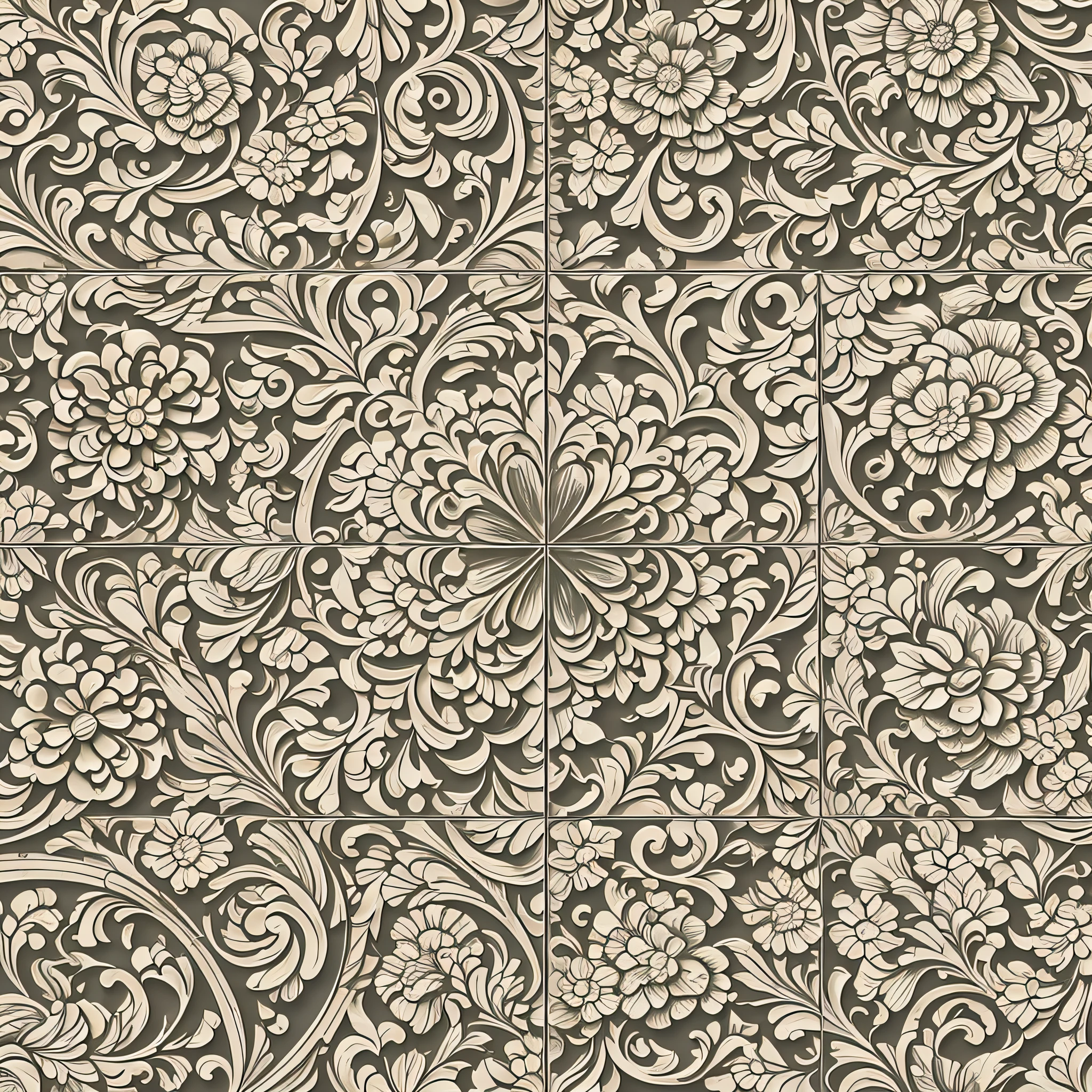 pattern flowers 3d, --tile --auto --s2