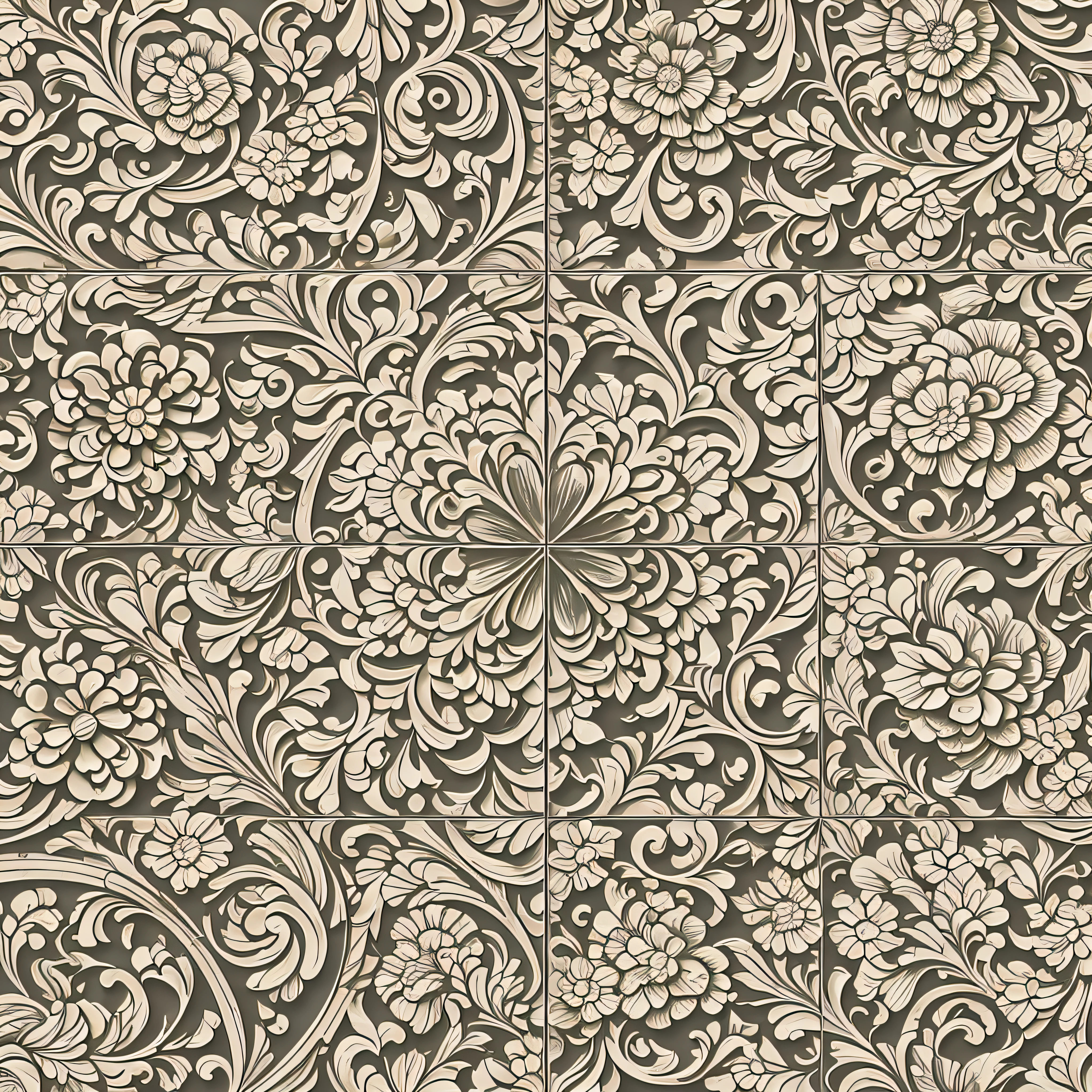 pattern flowers 3d, --tile --auto --s2