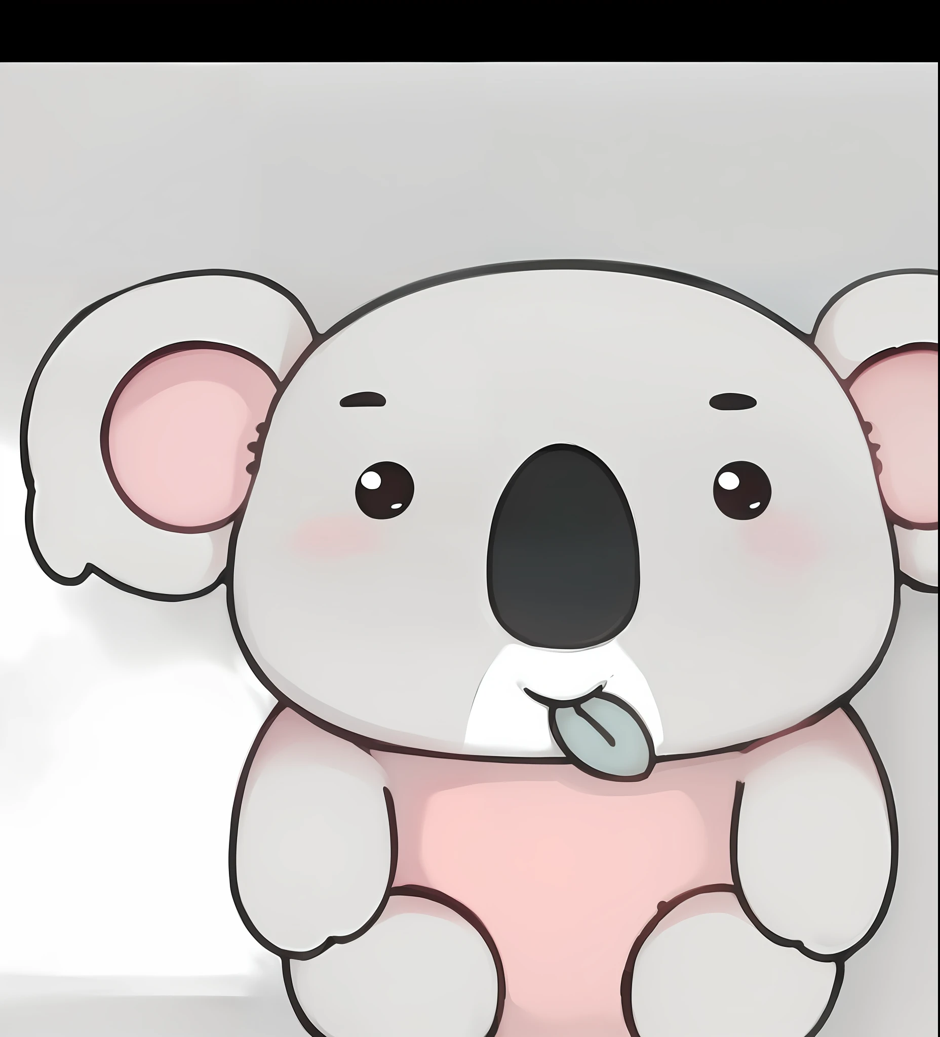A cartoon koala bear, super cute and friendly, cartoon, high resolution, pink koala, body limbs are pink, blush bright lines