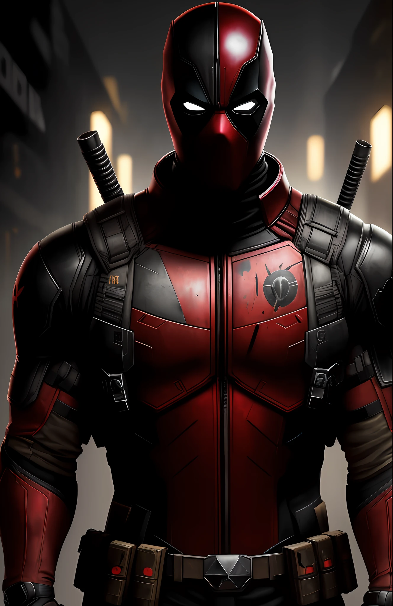 (dark shot: 1.1), epic realistic, Terminator Deadpool from Marvel, gradient yellow, black, brown and magenta color scheme, grunge aesthetic!!! graffiti tag wall background, art by Greg Rutkowski and artgerm, soft cinematic light, Adobe Lightroom, darkroom, HDR, intricate, highly detailed, (depth of field: 1.4), faded, (neutral colors: 1.2), (hdr: 1.4), (muted colors: 1.2), hyper-detail (artstation: 1.4), cinematic, warm light, dramatic light (complex details: 1.1)