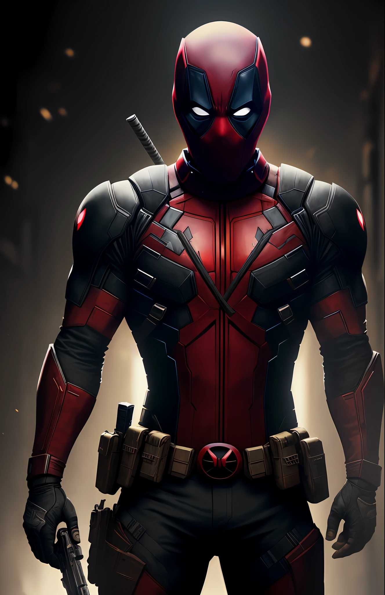(dark shot: 1.1), epic realistic, Cyborg Deadpool from Marvel, gradient yellow, black, brown and magenta color scheme, grunge aesthetic!!! graffiti tag wall background, art by Greg Rutkowski and artgerm, soft cinematic light, Adobe Lightroom, darkroom, HDR, intricate, highly detailed, (depth of field: 1.4), faded, (neutral colors: 1.2), (hdr: 1.4), (muted colors: 1.2), hyper-detail (artstation: 1.4), cinematic, warm light, dramatic light (complex details: 1.1)