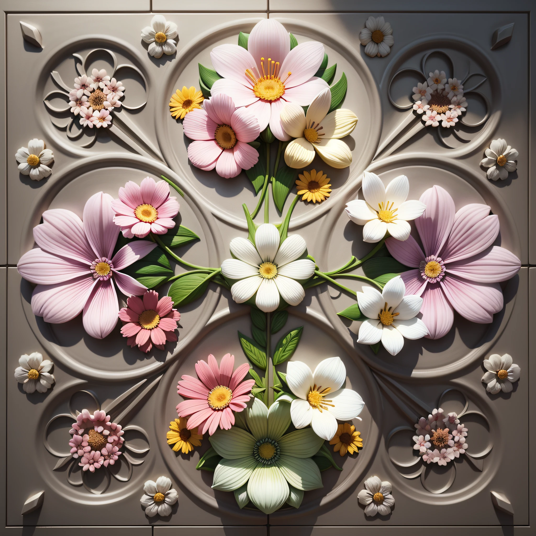 Flower pattern 3D, --Tile --auto --s2
