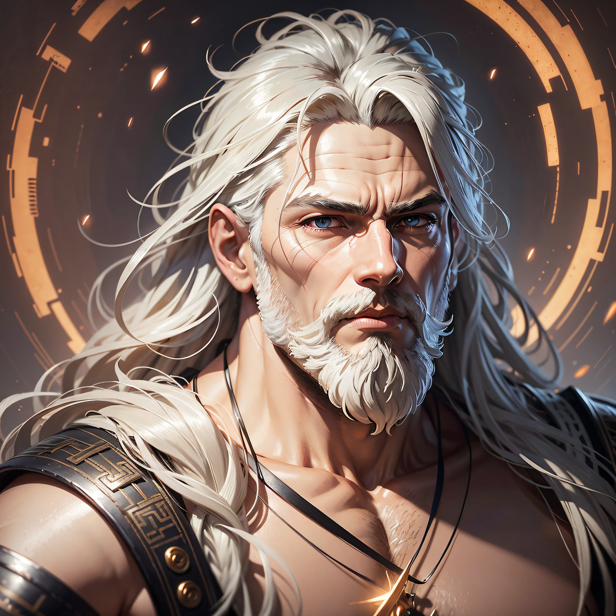 Full potrait of Rugged muscular zeus greek god of lightening, anime version,full long white hair highly intricate detailed, light and shadow effects, intricate, highly detailed, digital painting, art station, concept art, smooth, sharp focus, illustration, advanced digital anime art, atmospheric lighting, detailed face, 8 k, hq, artstation, by makoto shinkai, stanley artgerm lau, wlop, rossdraws ” --auto --s2