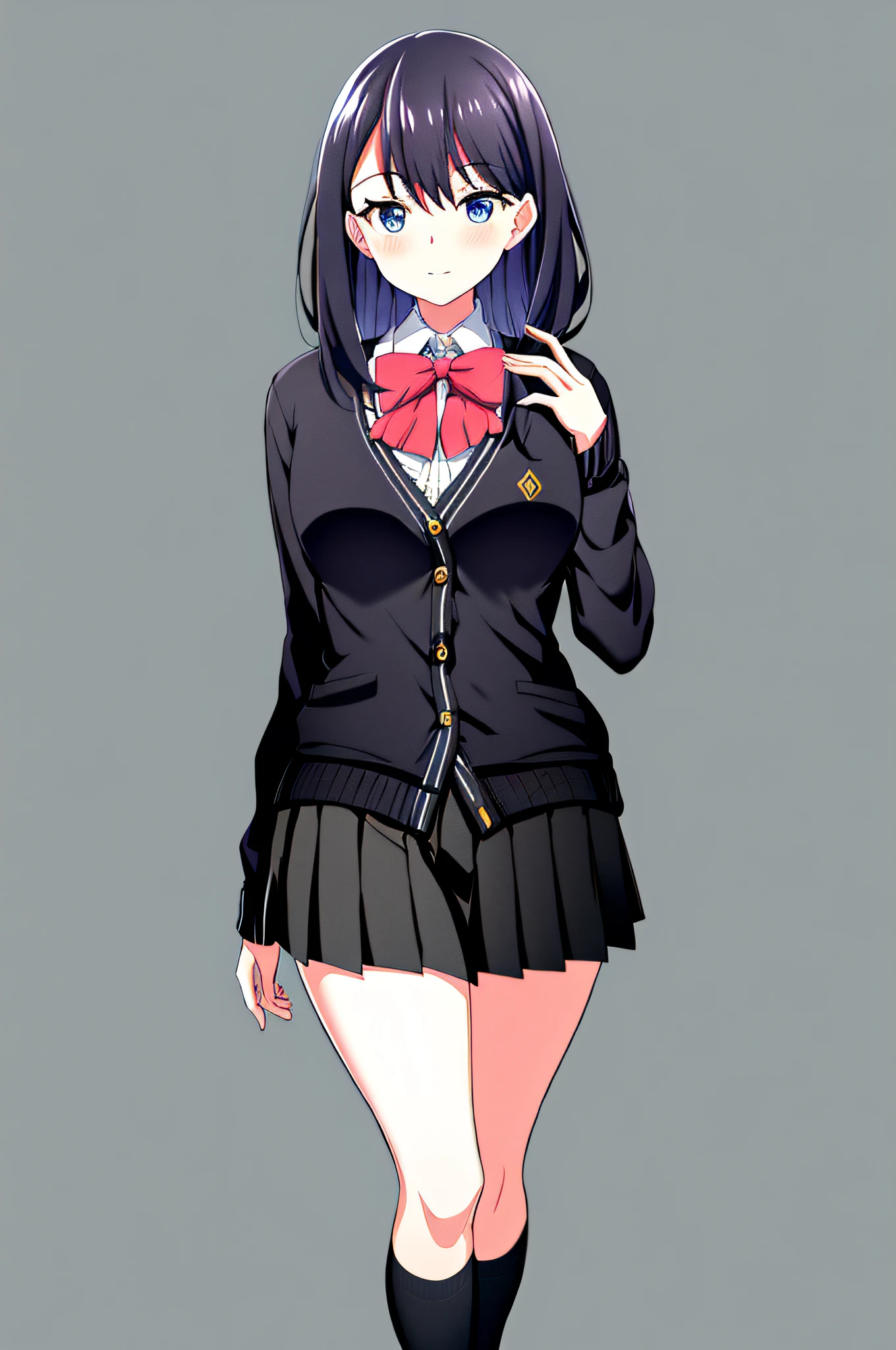 best quality, highres, absurdres, ultra detailed,  TakaradaRikka, 1girl, black skirt, cardigan, standing