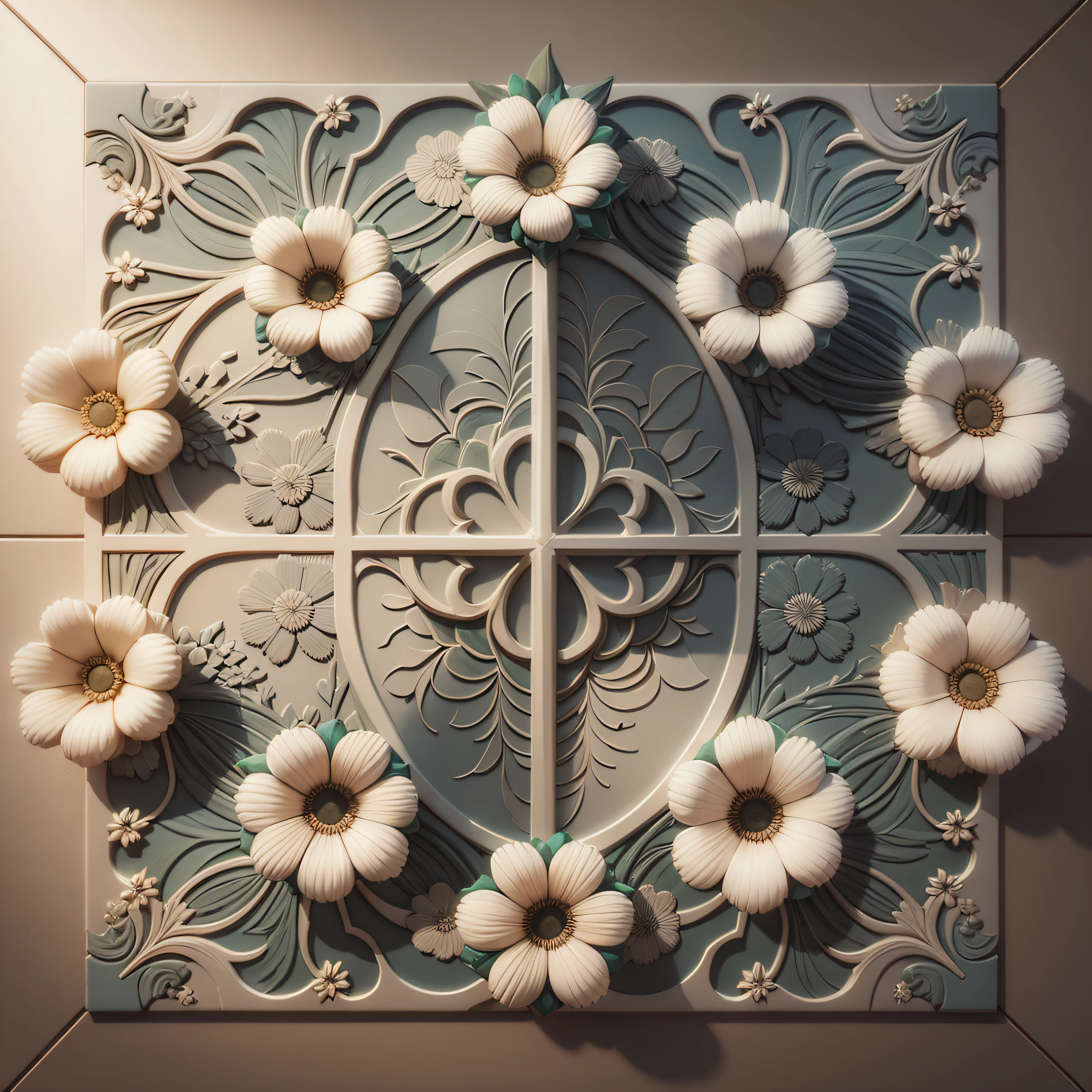 pattern flowers 3d, --tile --auto --s2
