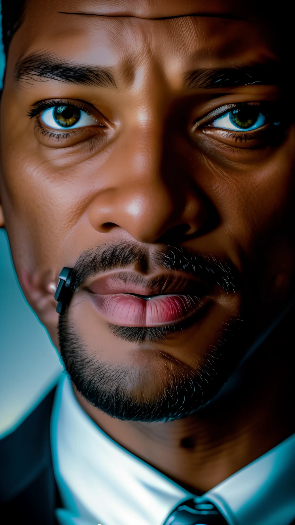 masterpiece, Will Smith, (high detail: 1 1), rough face, natural skin, high quality, nsfw, beautiful eyes, (detailed face and eyes), (face: 1 2), noise, extra, real photo, PSD, Lamp film photography, sharp focus, Contrast lighting, Detailed skin, High resolution 8k, Crazy detail, realistic, Professional photography, 8k UHD, SLR camera, Soft lighting, high quality, Film Grain, Fujifilm XT3