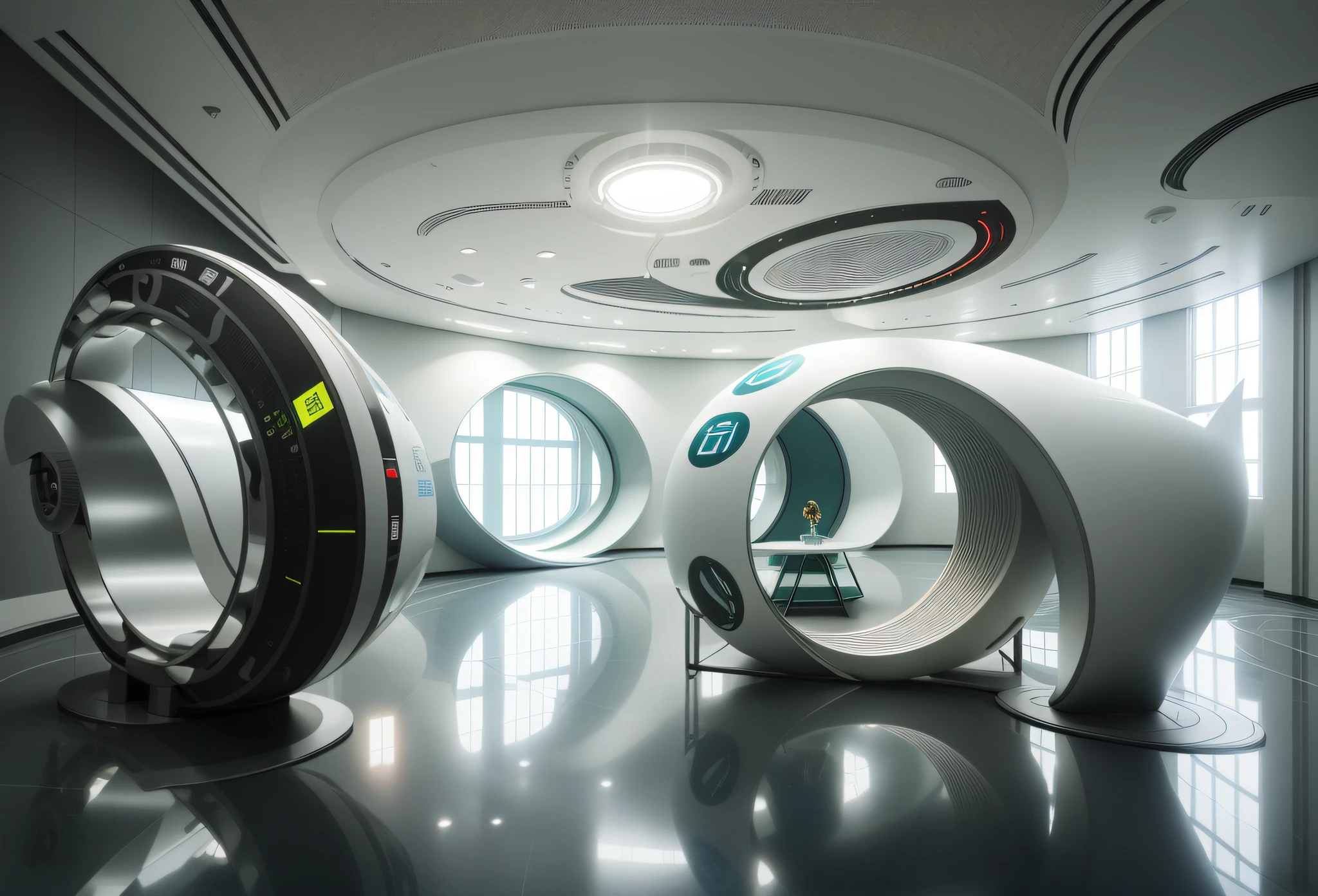 1502000 enterprise exhibition hall, with the theme of Mobius belt, 500 square meters of space, 10 meters high, technology. - A 16:9-Q 2