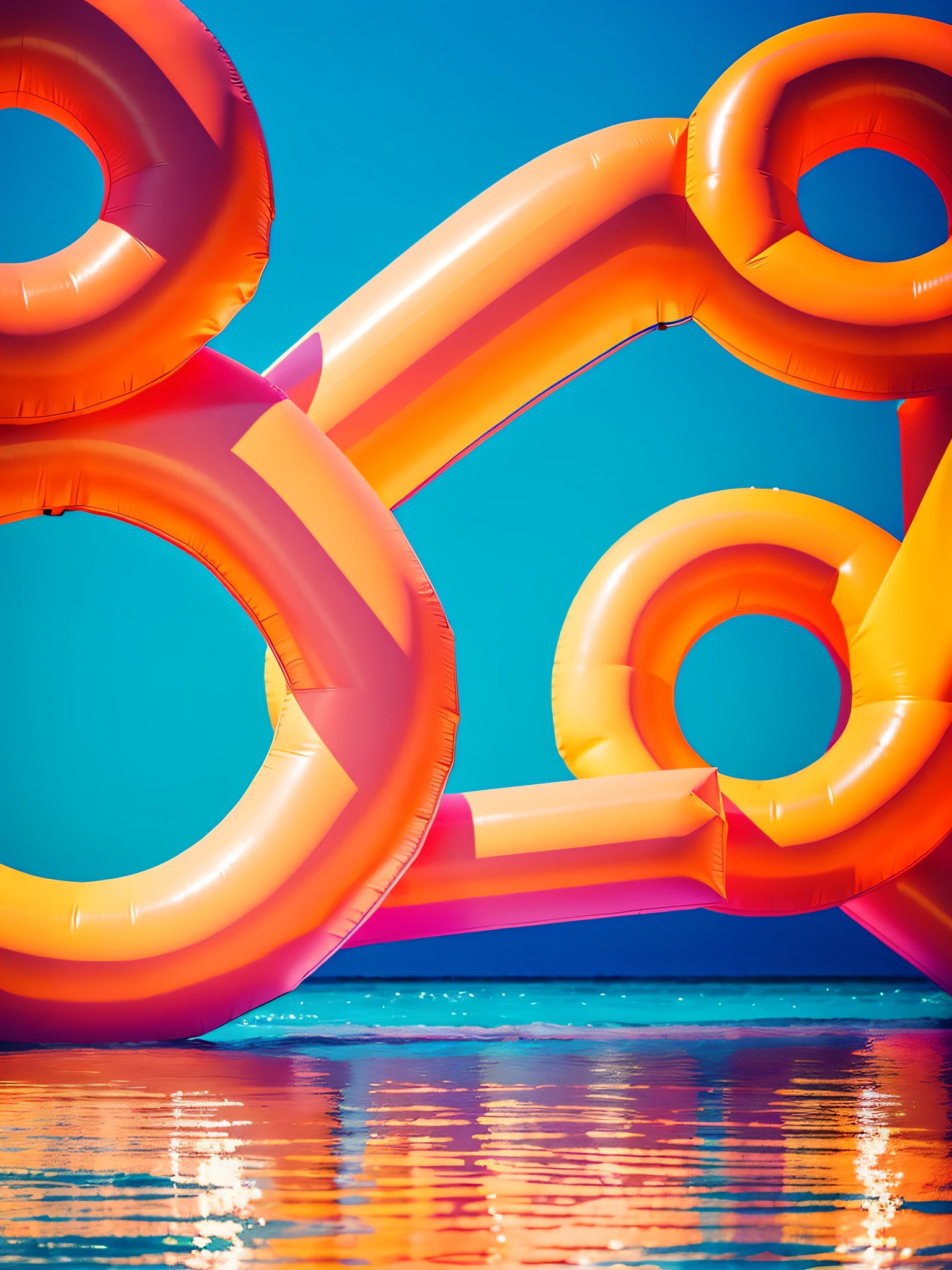 Floating typography | MOOD: dreamy | SCENE: The Inflatable [number 0-9] appears to float in the air against a [color] background, 3D typography design. The overall aesthetic is ethereal and dreamy, with a soft, Holographic finish on the typography