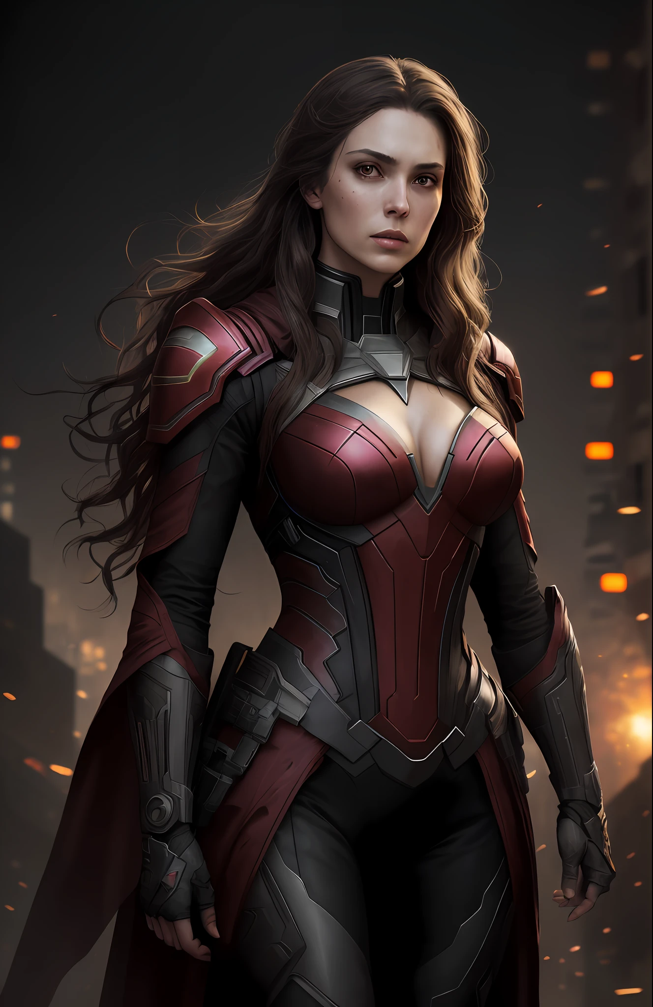 (dark shot: 1.1), epic realistic, Horseman of the Apocalypse Scarlet Witch from Marvel, yellow gradient, black, brown and magenta color scheme, grunge aesthetic!!! graffiti tag wall background, art by Greg Rutkowski and artgerm, soft cinematic light, Adobe Lightroom, darkroom, HDR, intricate, highly detailed, (depth of field: 1.4), faded, (neutral colors: 1.2), (hdr: 1.4), (muted colors: 1.2), hyper-detail (artstation: 1.4), cinematic, warm light, dramatic light (complex details: 1.1)