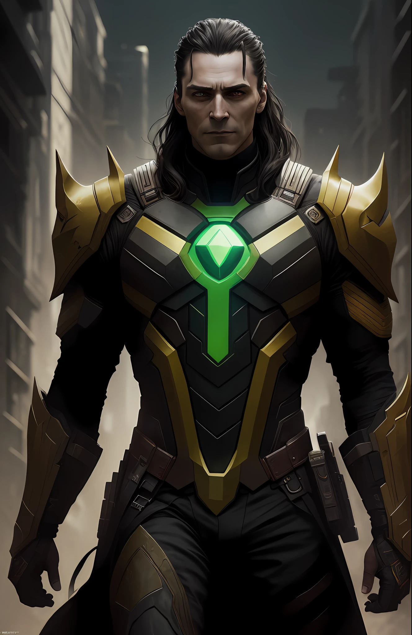 (dark shot: 1.1), epic realistic, Horseman of the Apocalypse Loki from Marvel, yellow gradient, black, brown and magenta color scheme, grunge aesthetic!!! graffiti tag wall background, art by Greg Rutkowski and artgerm, soft cinematic light, Adobe Lightroom, darkroom, HDR, intricate, highly detailed, (depth of field: 1.4), faded, (neutral colors: 1.2), (hdr: 1.4), (muted colors: 1.2), hyper-detail (artstation: 1.4), cinematic, warm light, dramatic light (complex details: 1.1)