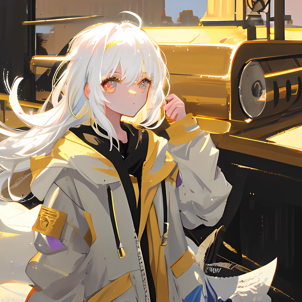 A girl with white hair and golden eyes