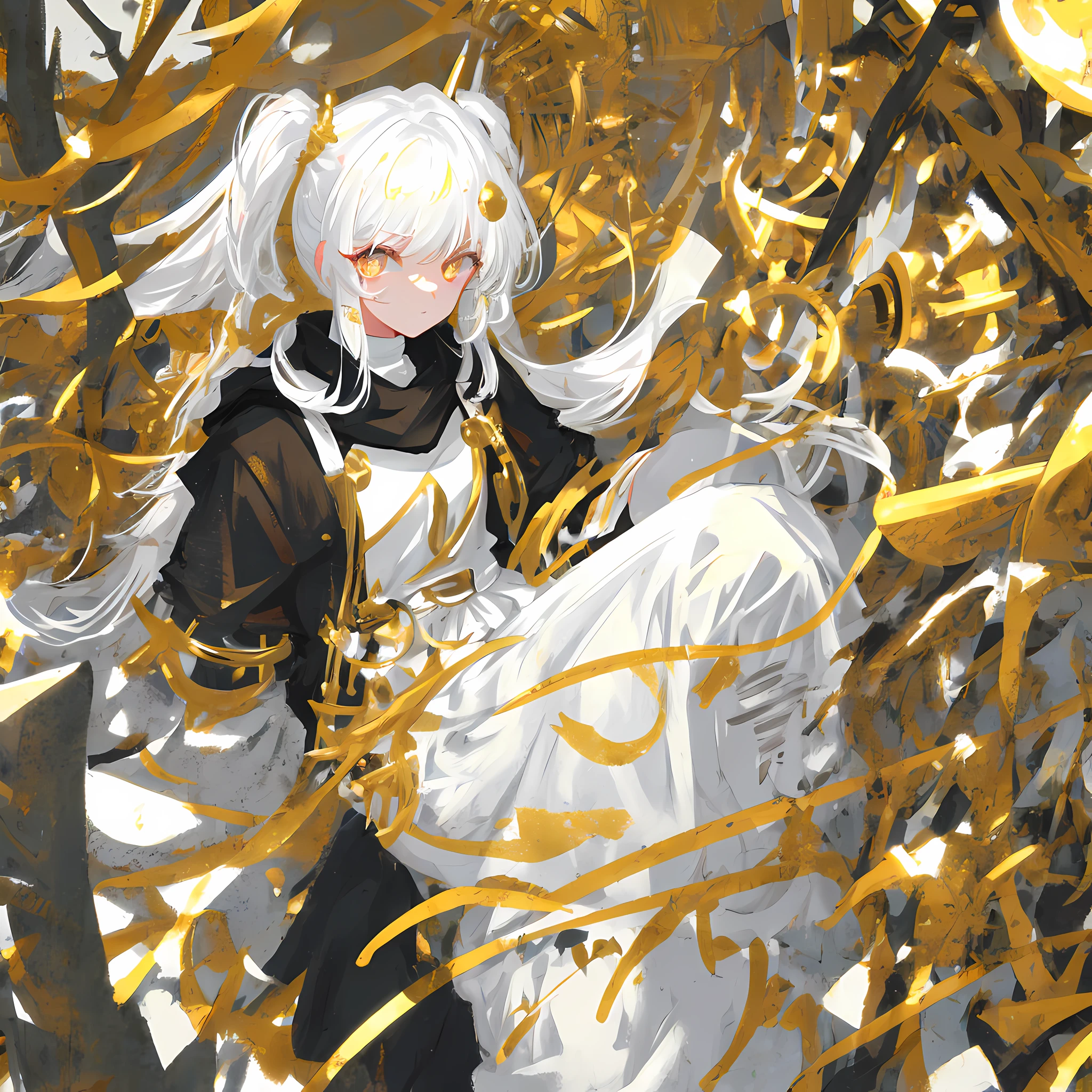 A girl with white hair and golden eyes