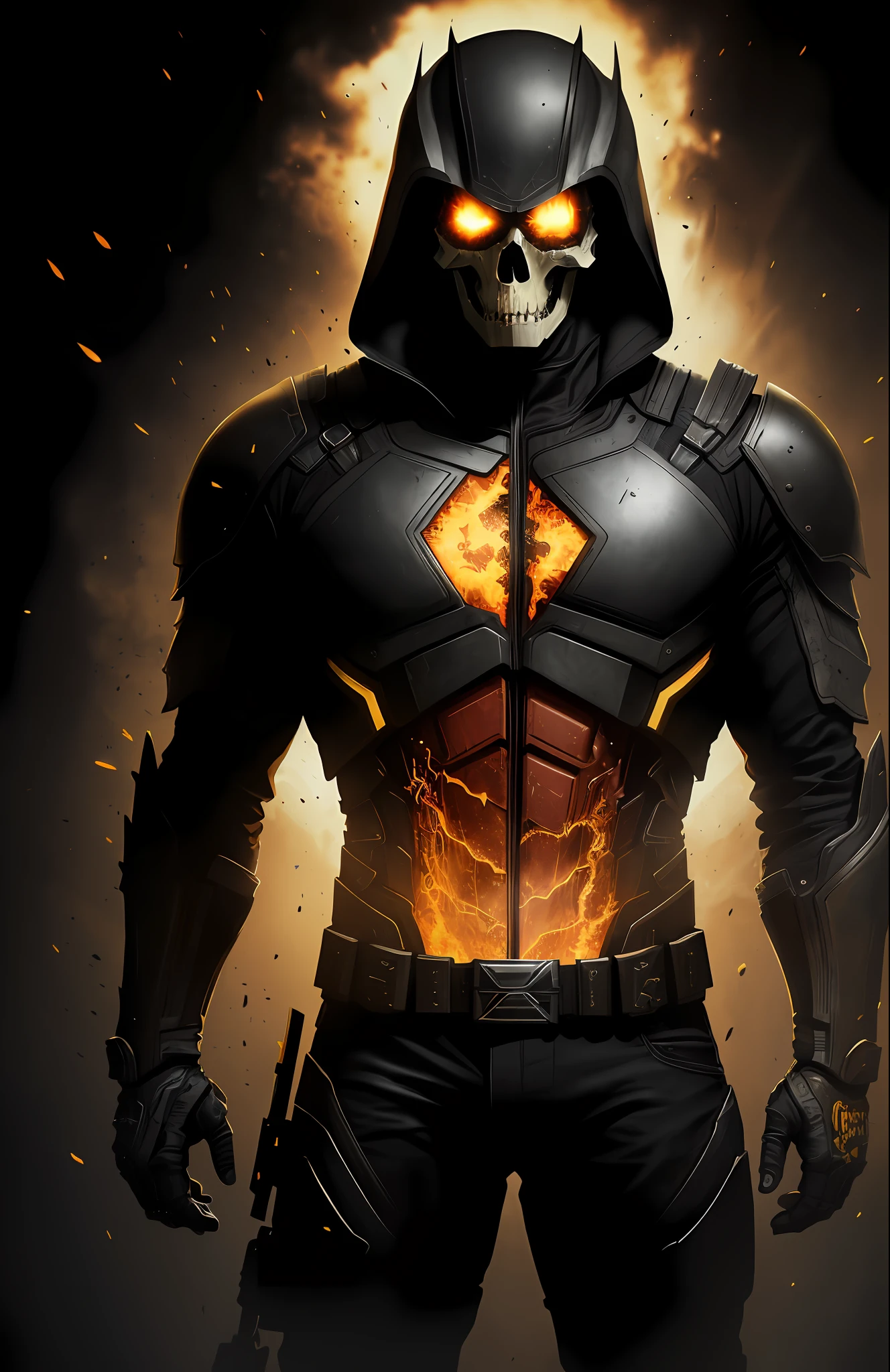 (dark shot: 1.1), epic realistic, Horseman of the Apocalypse Ghost Rider from Marvel, yellow gradient, black, brown and magenta color scheme, grunge aesthetic!!! graffiti tag wall background, art by Greg Rutkowski and artgerm, soft cinematic light, Adobe Lightroom, darkroom, HDR, intricate, highly detailed, (depth of field: 1.4), faded, (neutral colors: 1.2), (hdr: 1.4), (muted colors: 1.2), hyper-detail (artstation: 1.4), cinematic, warm light, dramatic light (complex details: 1.1)