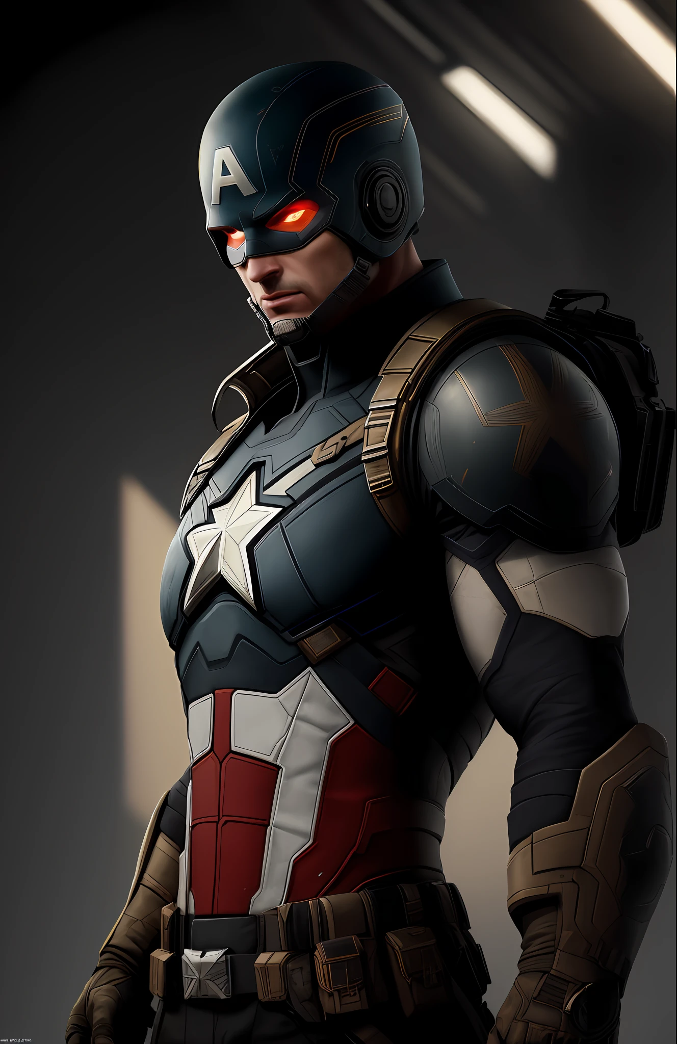 (dark shot: 1.1), epic realistic, God Captain America from Marvel, gradient yellow, black, brown and purple color scheme, grunge aesthetic!!! graffiti tag wall background, art by Greg Rutkowski and artgerm, soft cinematic light, Adobe Lightroom, darkroom, HDR, intricate, highly detailed, (depth of field: 1.4), faded, (neutral colors: 1.2), (hdr: 1.4), (muted colors: 1.2), hyper-detail (artstation: 1.4), cinematic, warm light, dramatic light (complex details: 1.1)