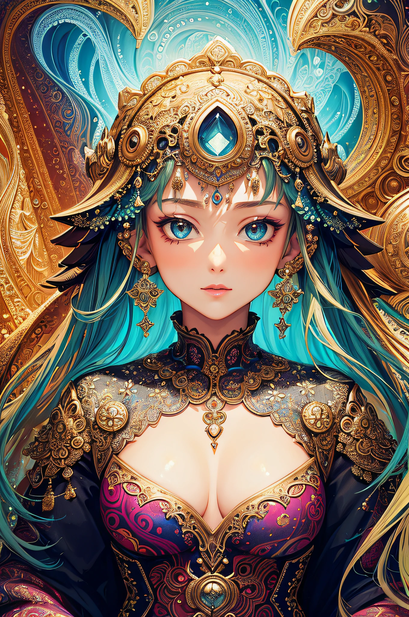 (masterpiece, top quality, best quality, official art, beautiful and aesthetic:1.2), (1girl), extreme detailed,(fractal art:1.3),colorful,highest detailed