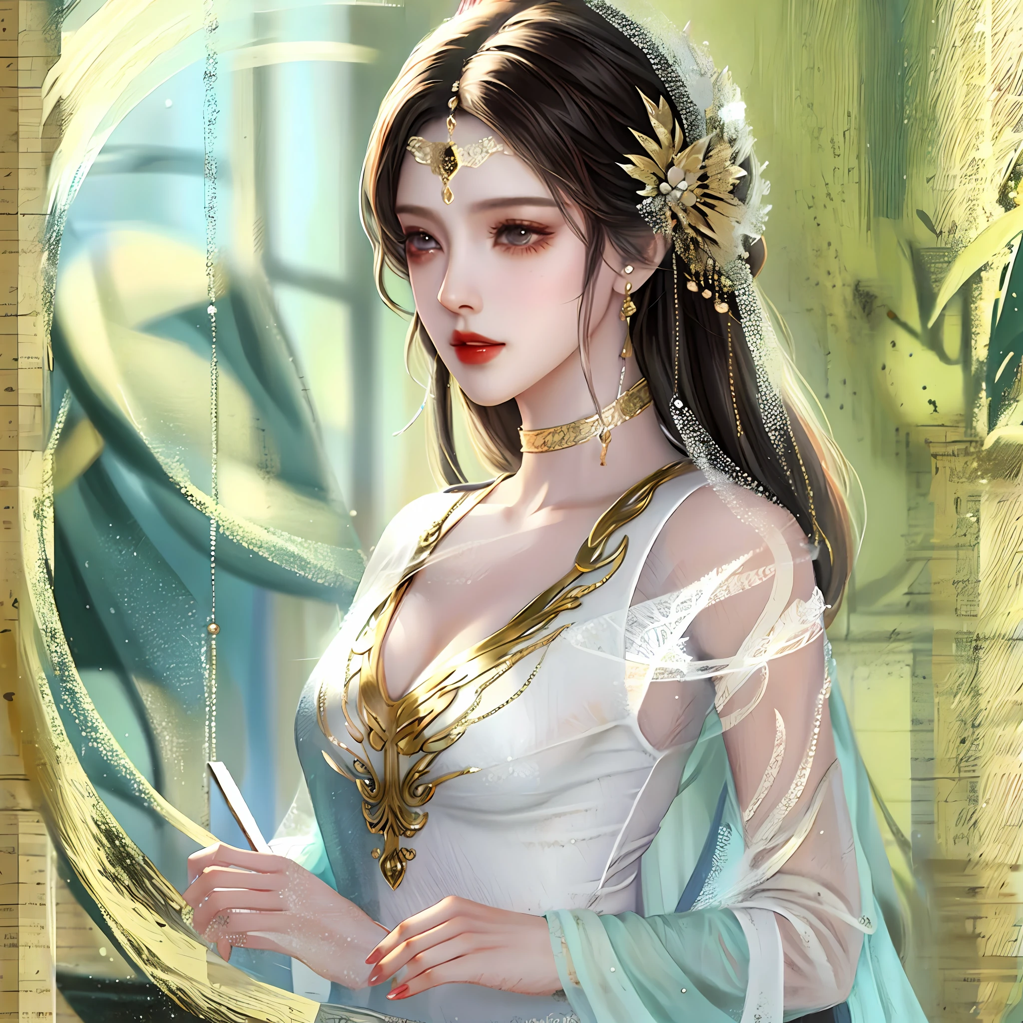 Ancient woman, heroine of the novel, cold feeling