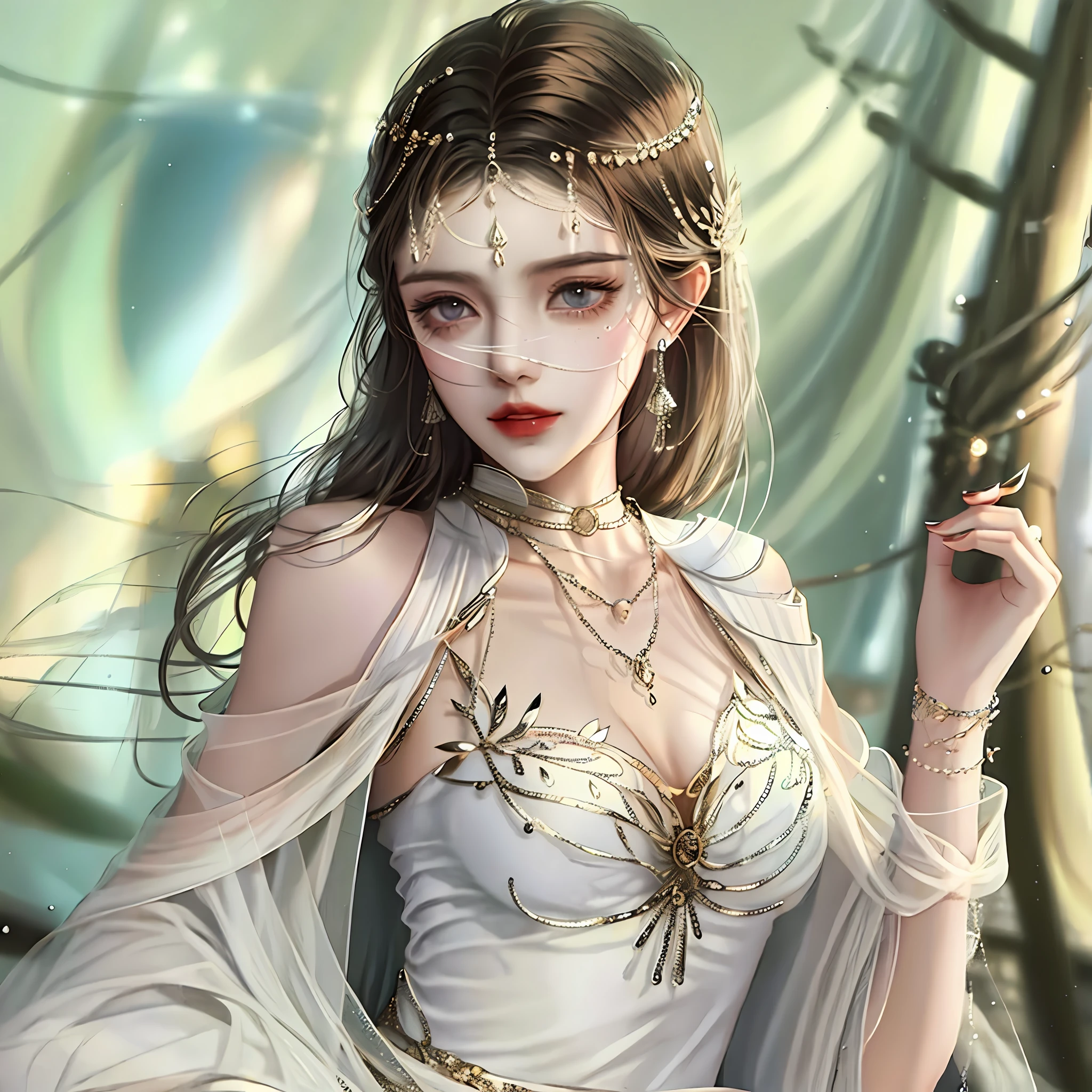 Ancient woman, heroine of the novel, cold feeling