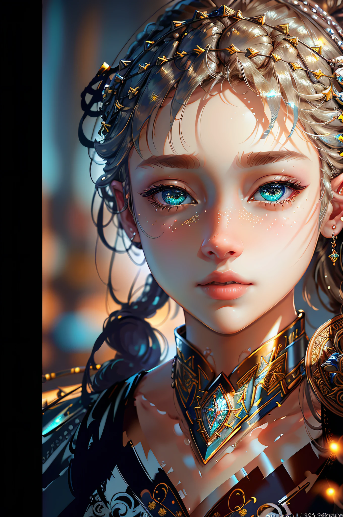 Masterpiece, highest quality, single focus, intricate (high detail: 1.1) (perfect face: 1.1) viking pedigree, sparkling eyes, Lee Jeffreys Nikon d850 film Stock Photo 4 Kodak portra 400 camera f1.6 lens rich Colors Ultra Realistic Lifelike Textures Dramatic Lighting Unreal Engine Trends on Artstation Cinestill 800
