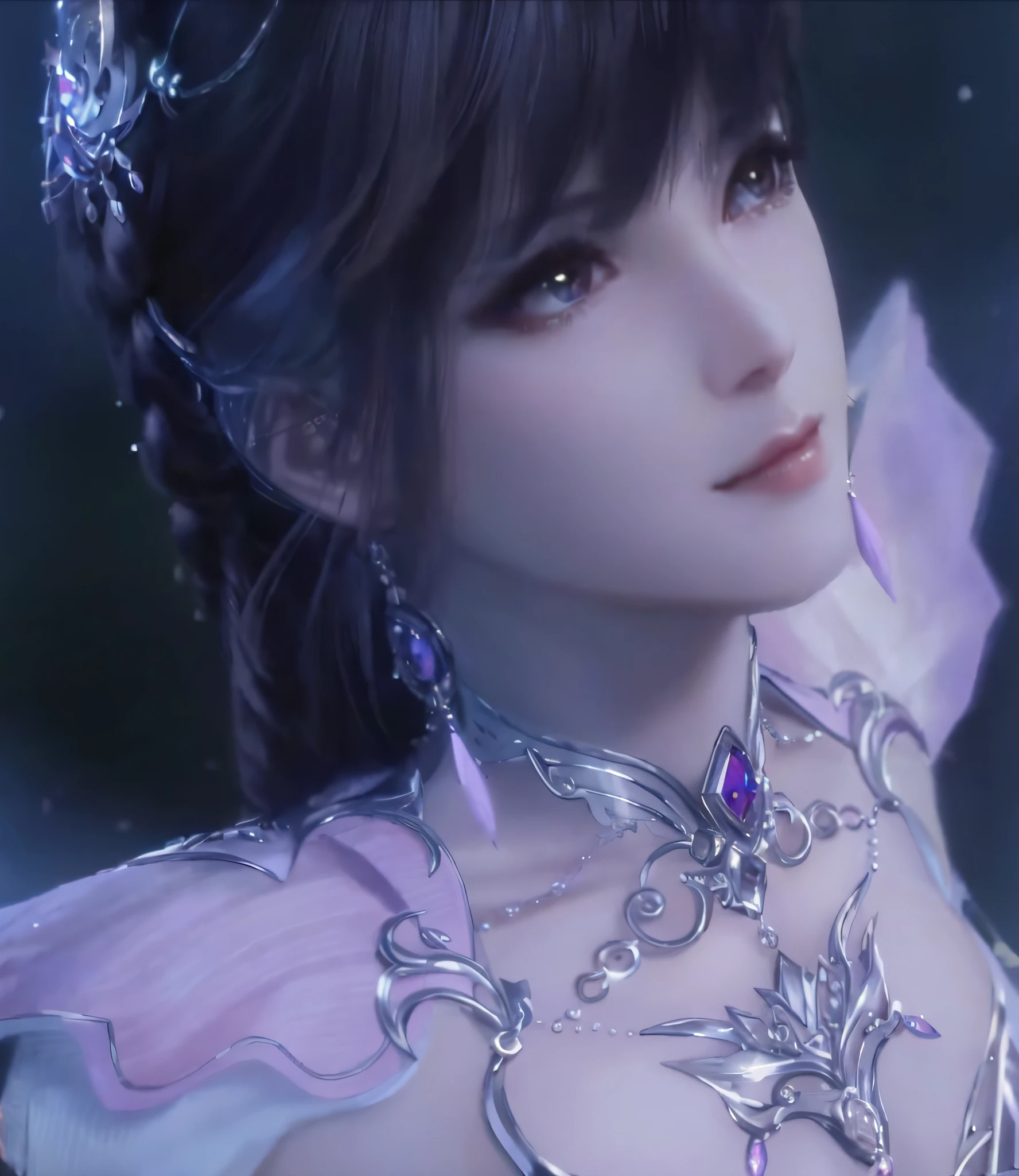 a close up of a woman wearing a tiable and a necklace, shadowbringers cinematic, intricate ornate anime cgi style, 4 k detail fantasy, inspired by Li Mei-shu, yun ling, 8k artgerm bokeh, lineage 2 revolution style, a beautiful fantasy empress, loong, trending on cgstation, 8 k character details