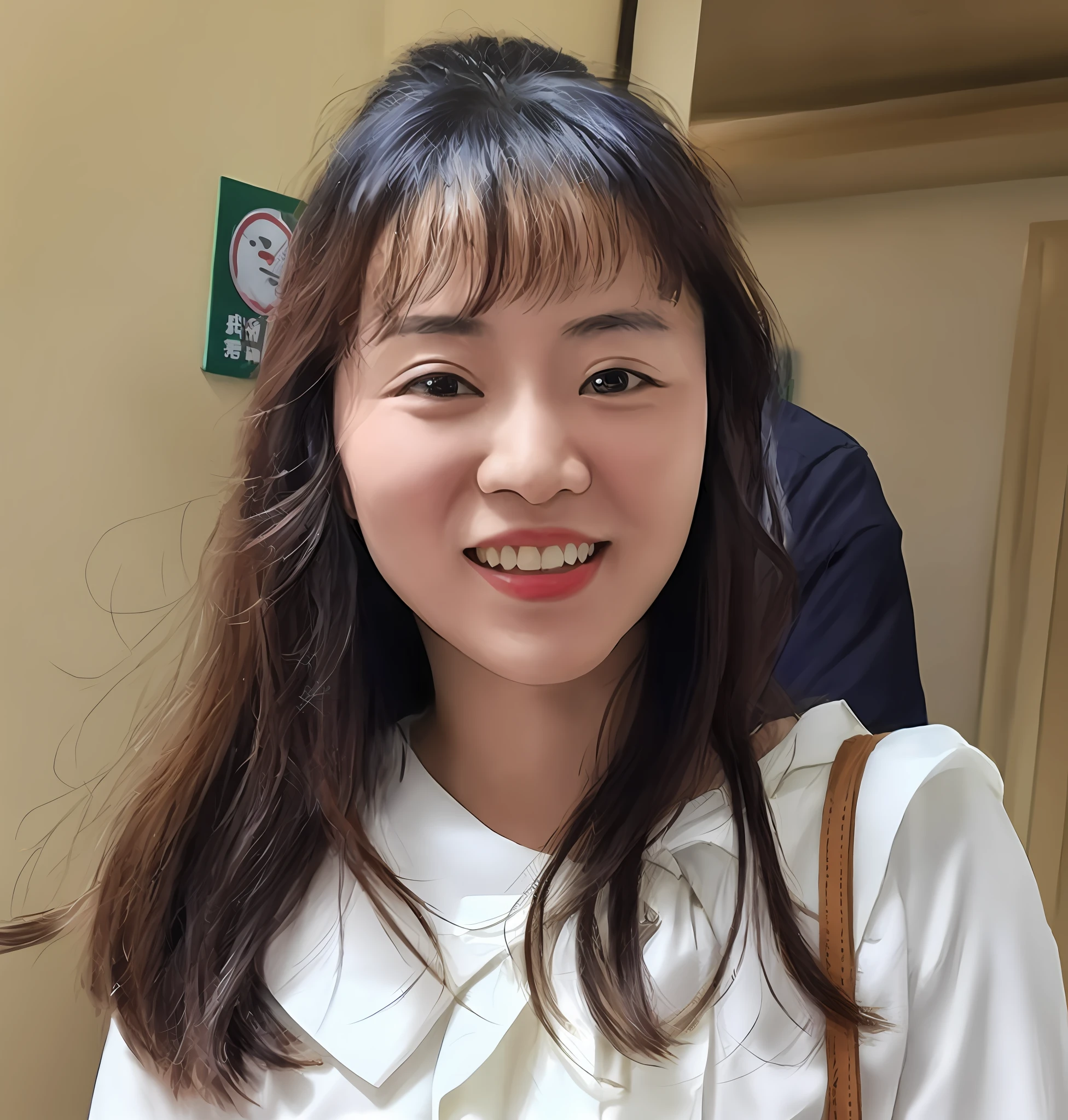 arafed asian woman with shoulder bag smiling at camera, xintong chen, wenfei ye, louise zhang, xision wu, pengzhen zhang, yun ling, huifeng huang, a young asian woman, chiho, zhelong xu, qichao wang, qifeng lin, wenjun lin, xue han, chengyou liu