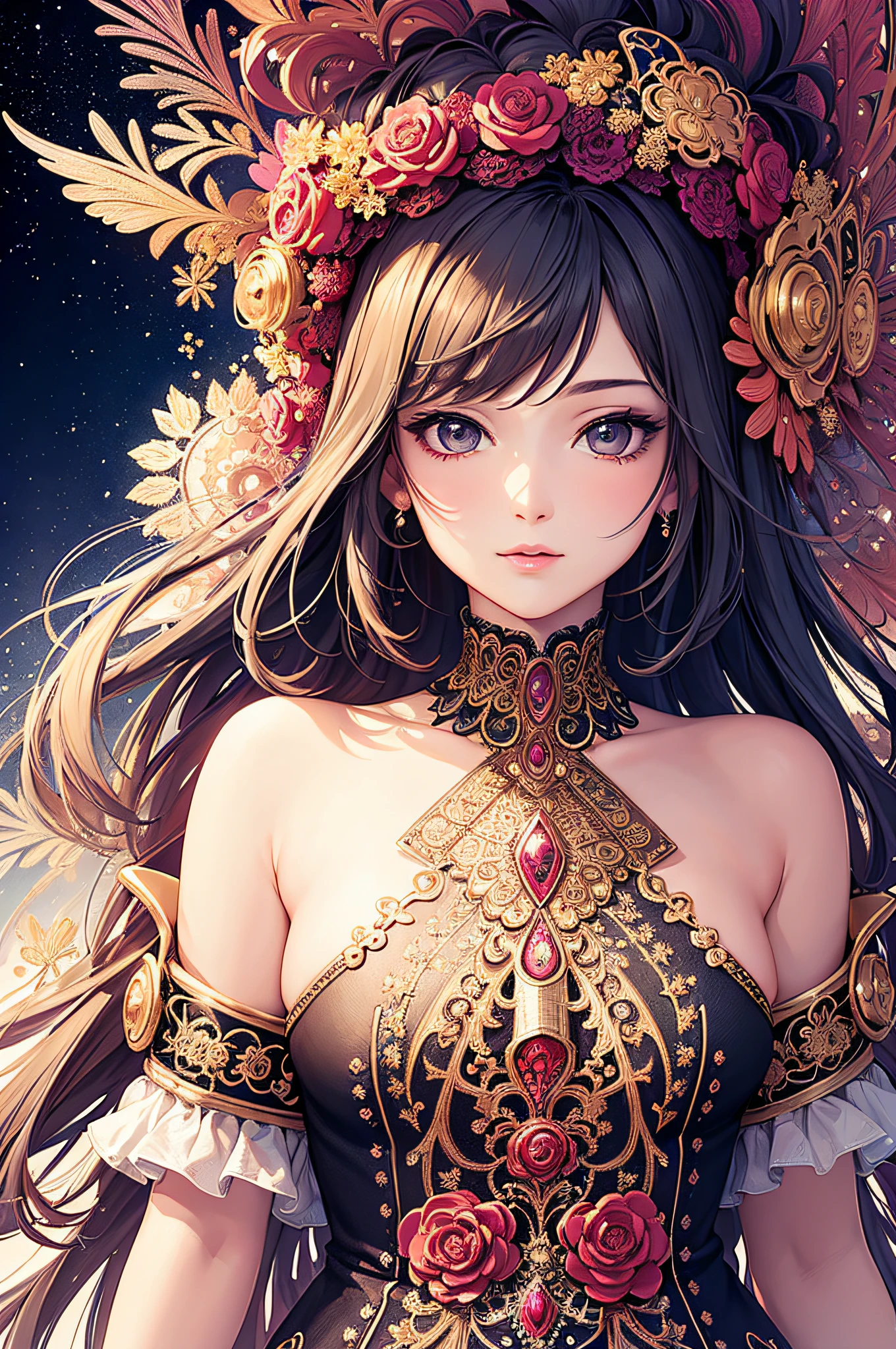 (masterpiece, top quality, best quality, official art, beautiful and aesthetic:1.2), (1girl), extreme detailed,(fractal art:1.3),colorful,highest detailed